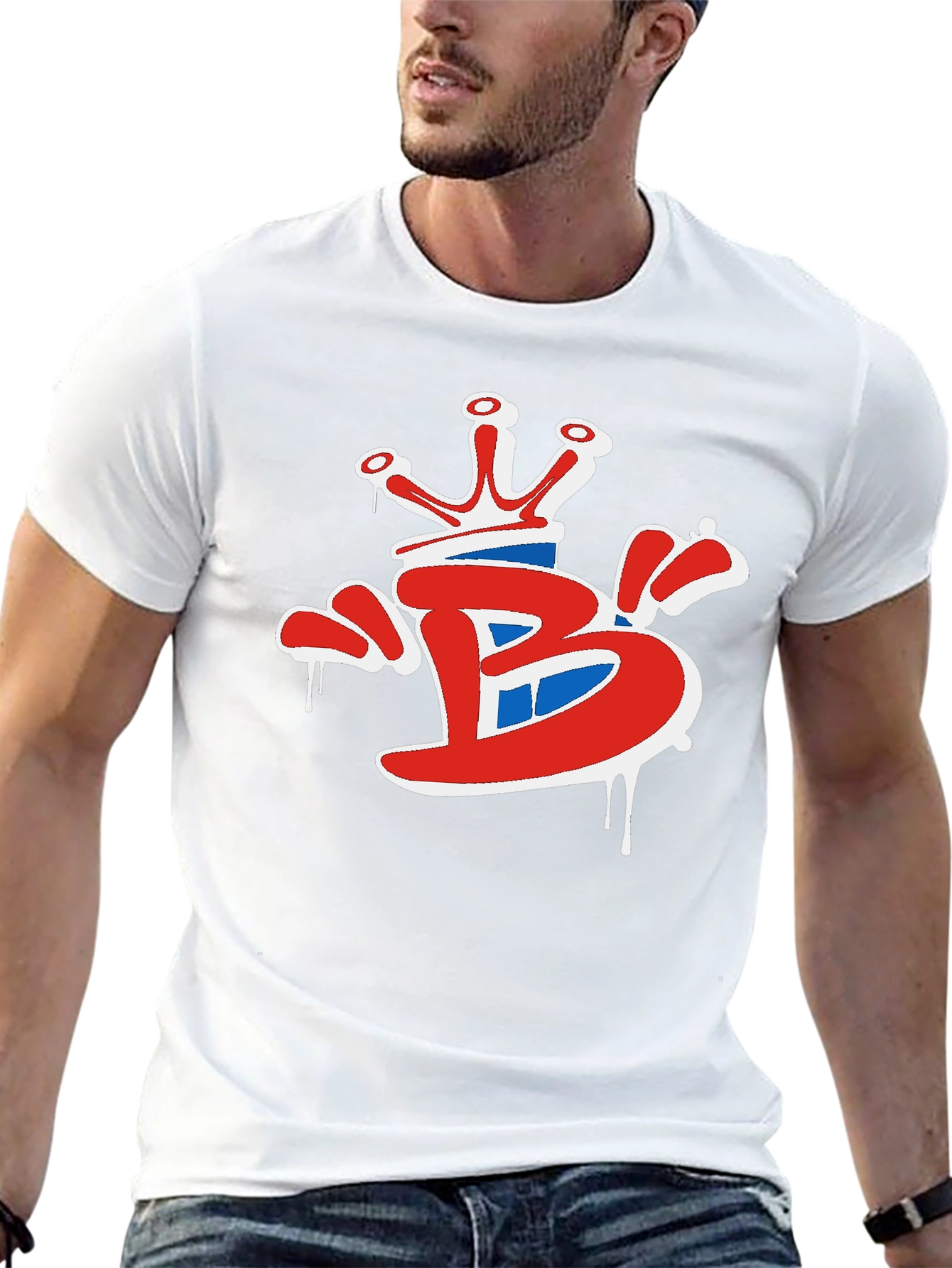 Black Crown 'B' Graphic Tee - Stylish Black Cotton T-Shirt view 13