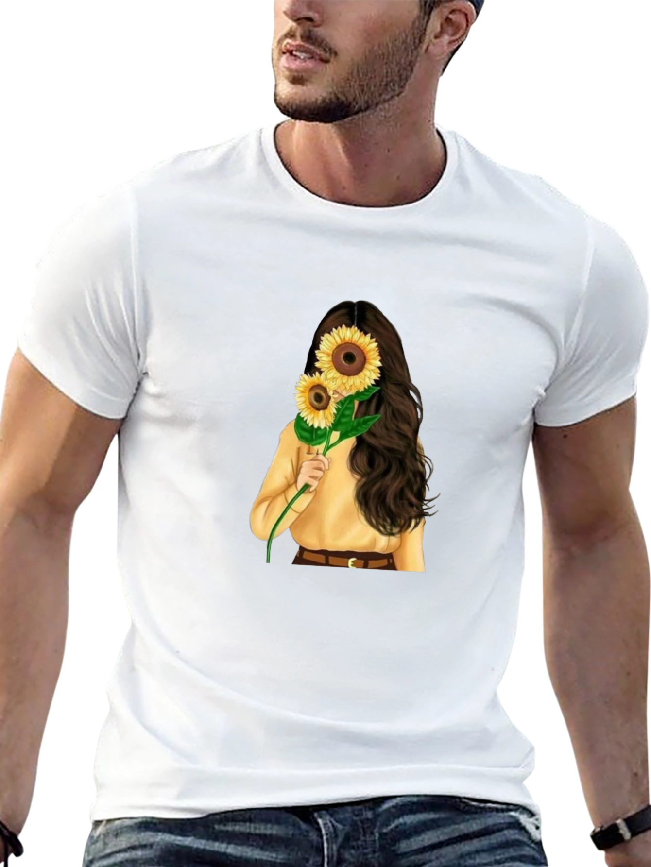 Black Sunflower Graphic Tee - Stylish Unisex T-Shirt view 13