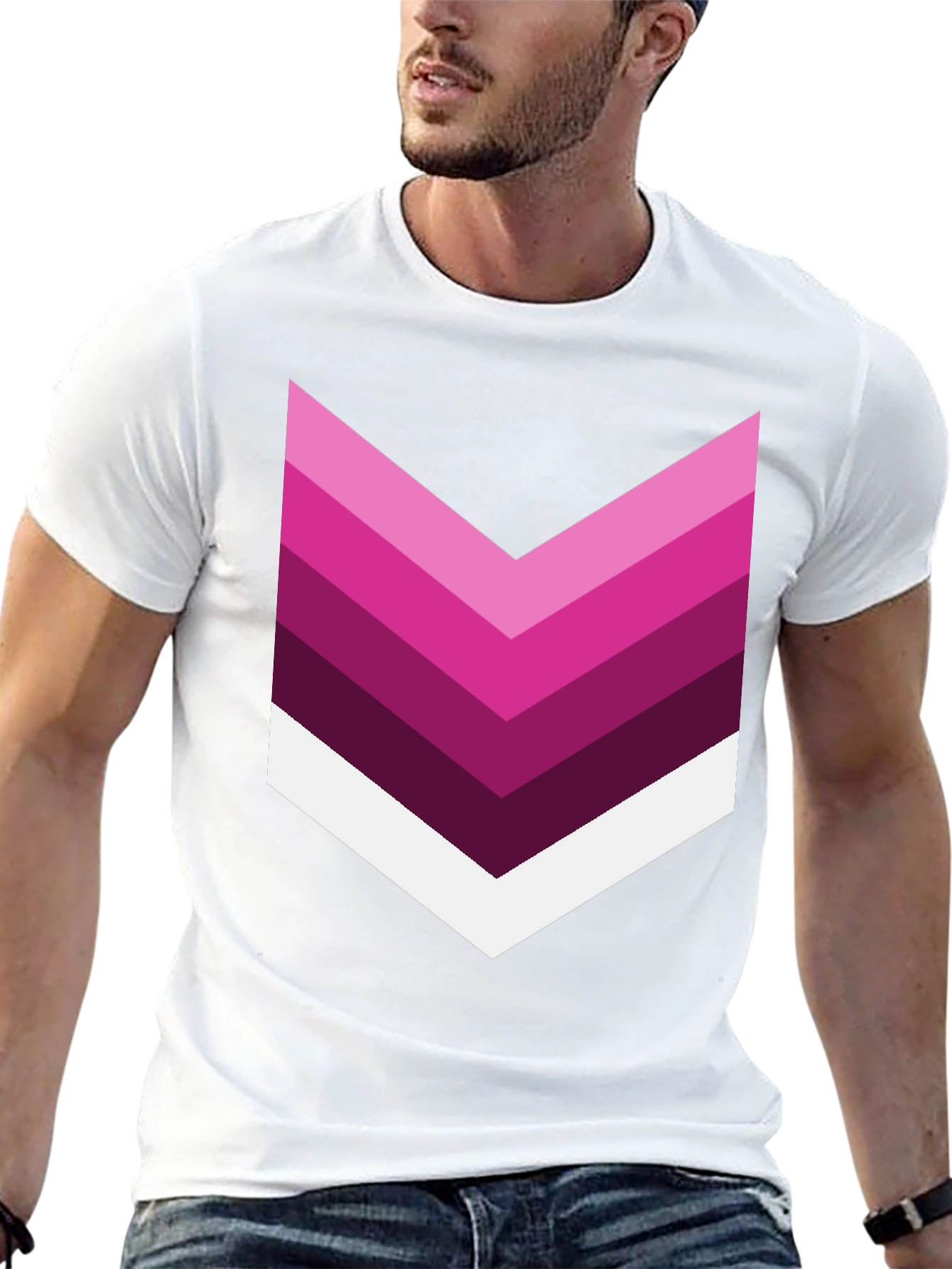 Black Chevron Stripe Graphic Tee - Modern Style view 13