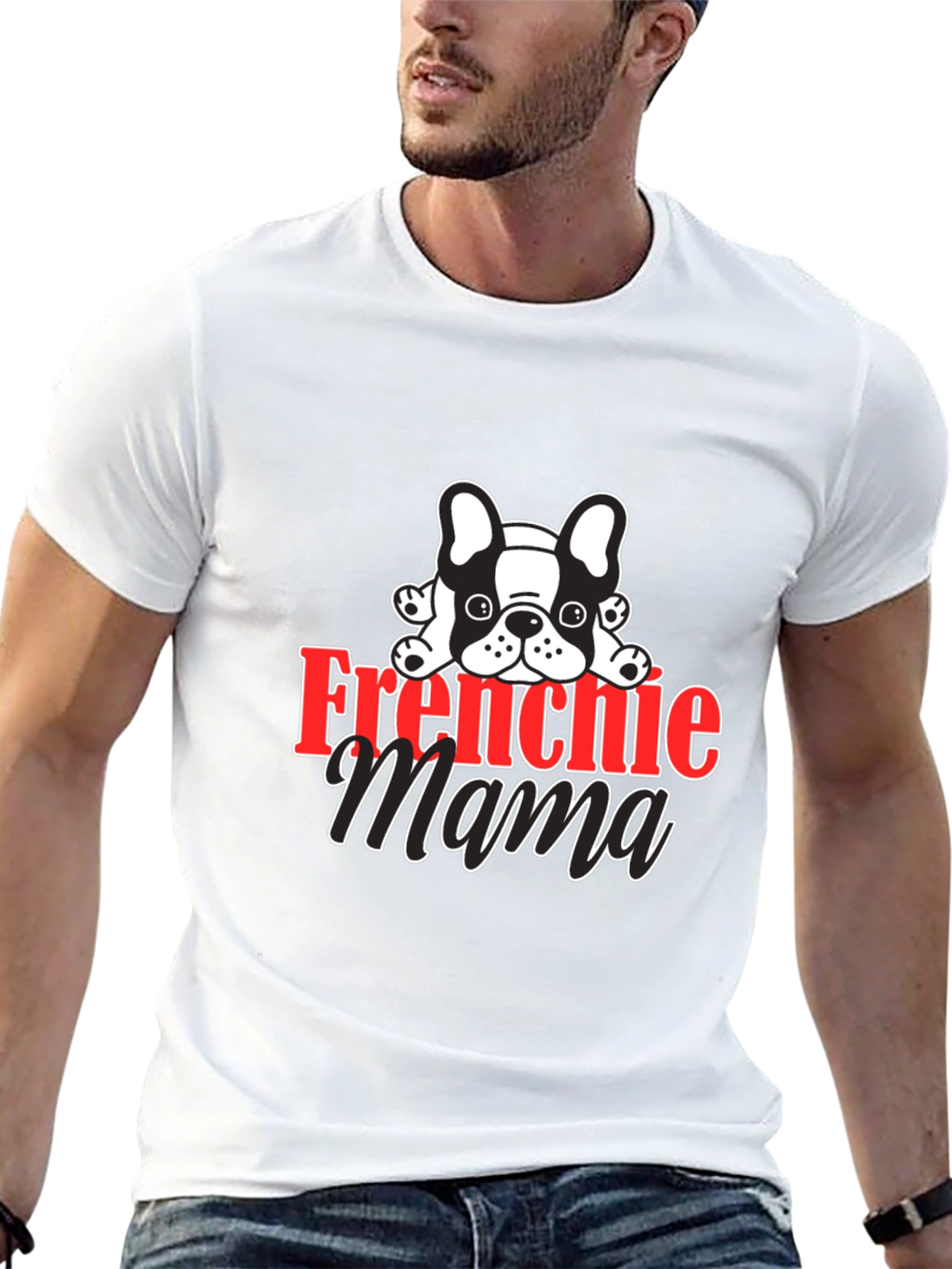 Black Frenchie Mama Black T-Shirt view 13