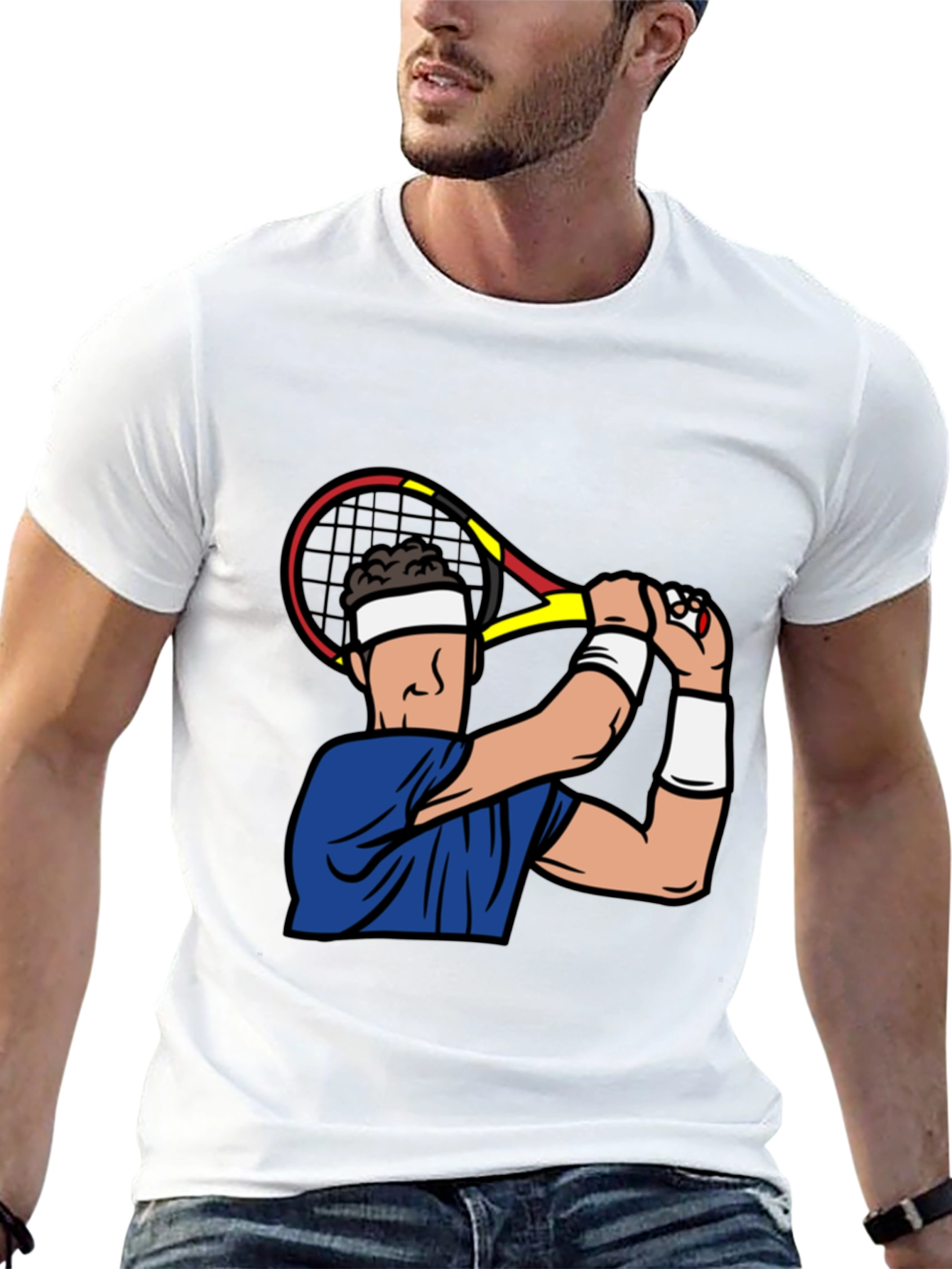 Black Tennis Player Graphic T-Shirt view 13