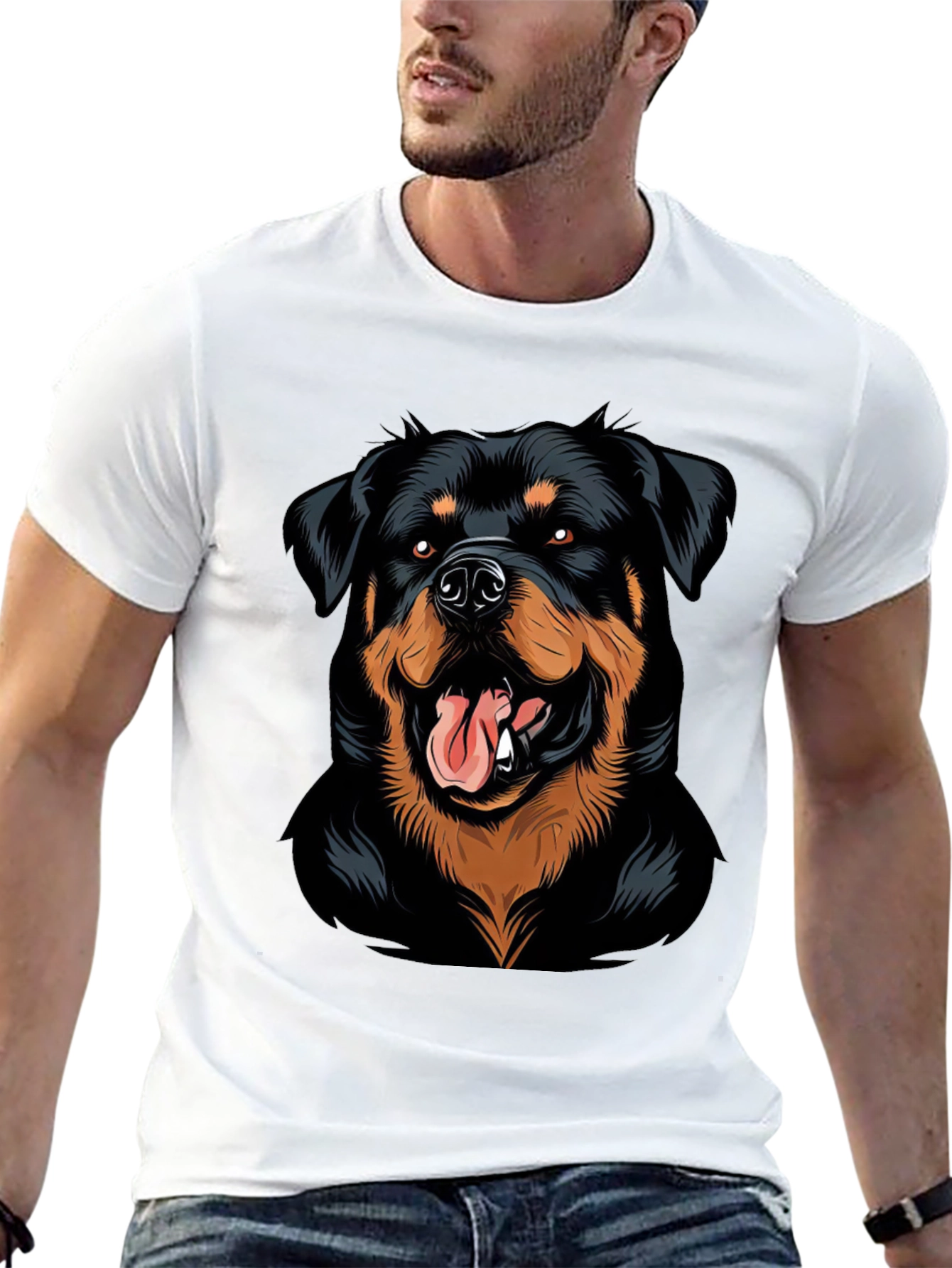 Black Rottweiler Graphic Tee - Black view 13