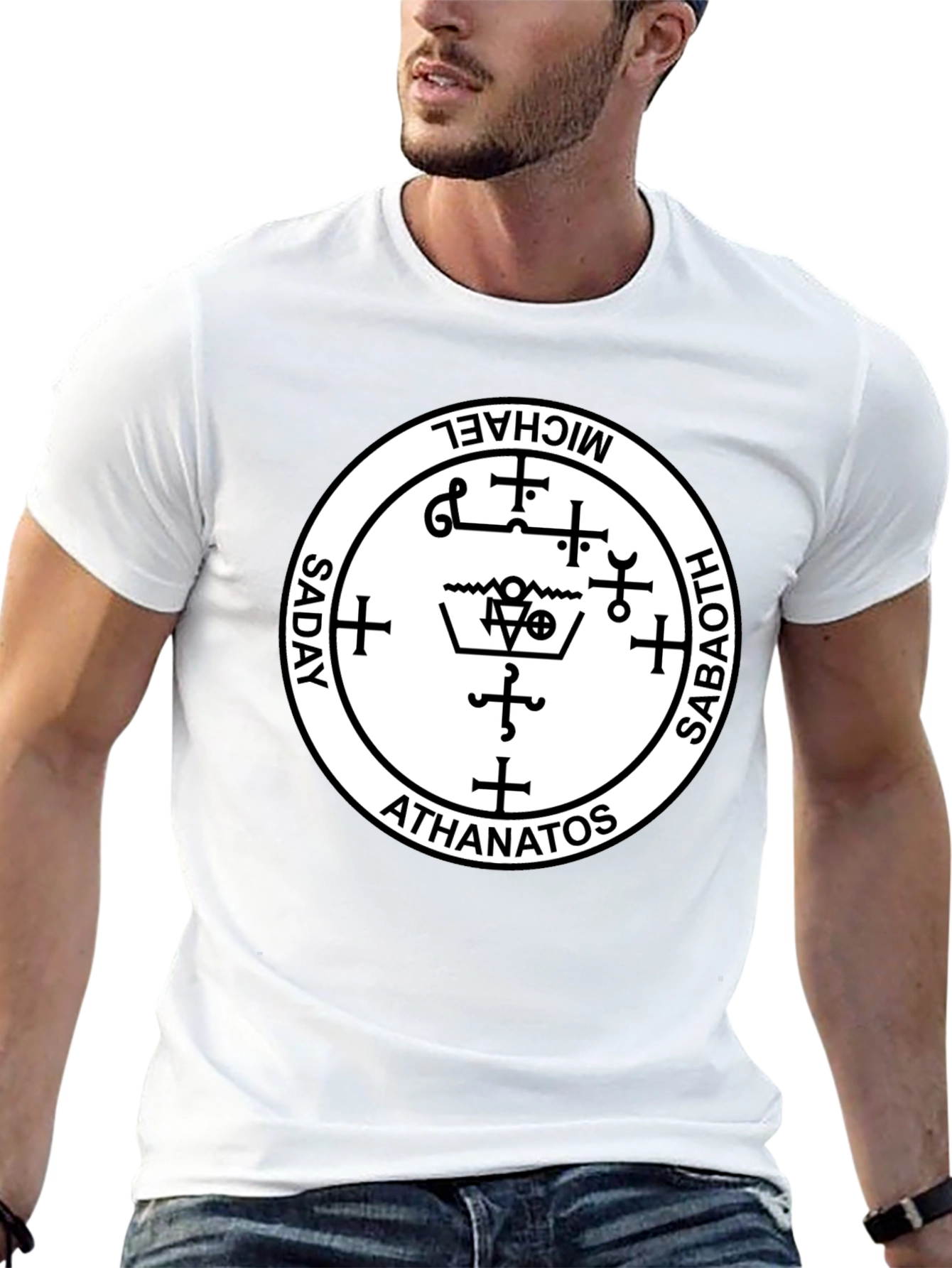Occult Sigil T-Shirt - Michael, Saboath, Athanatos, Saday - 13