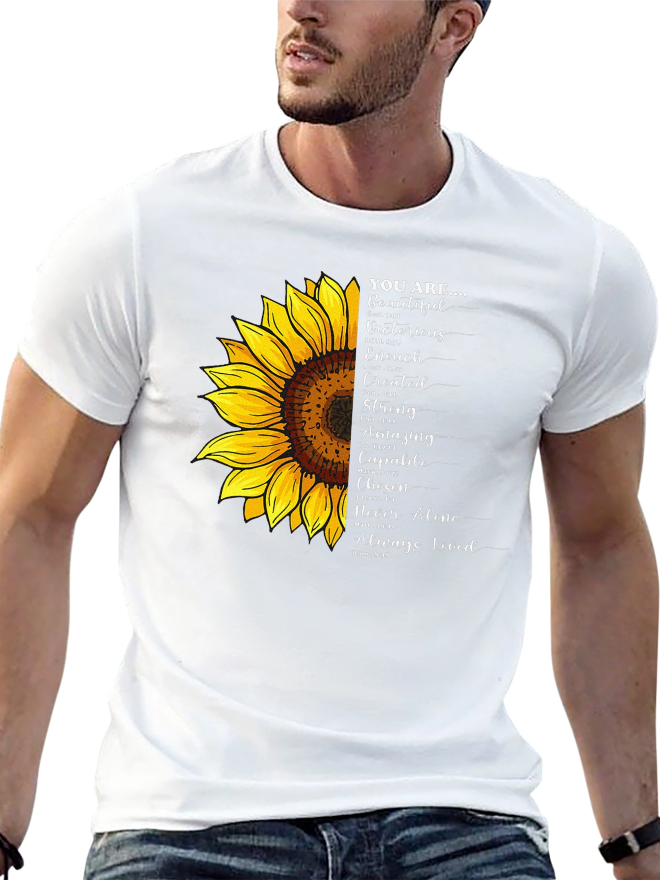 Black Inspirational Sunflower T-Shirt view 13