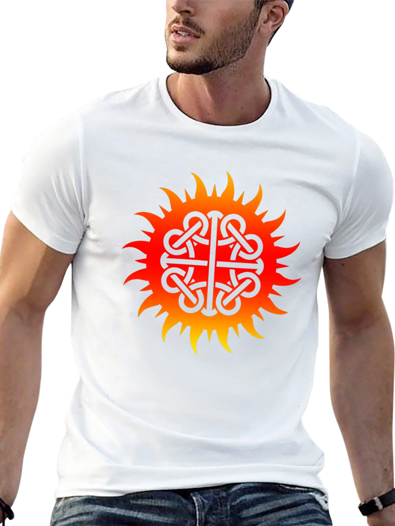 Black Fiery Sun Knot T-Shirt - Black view 13