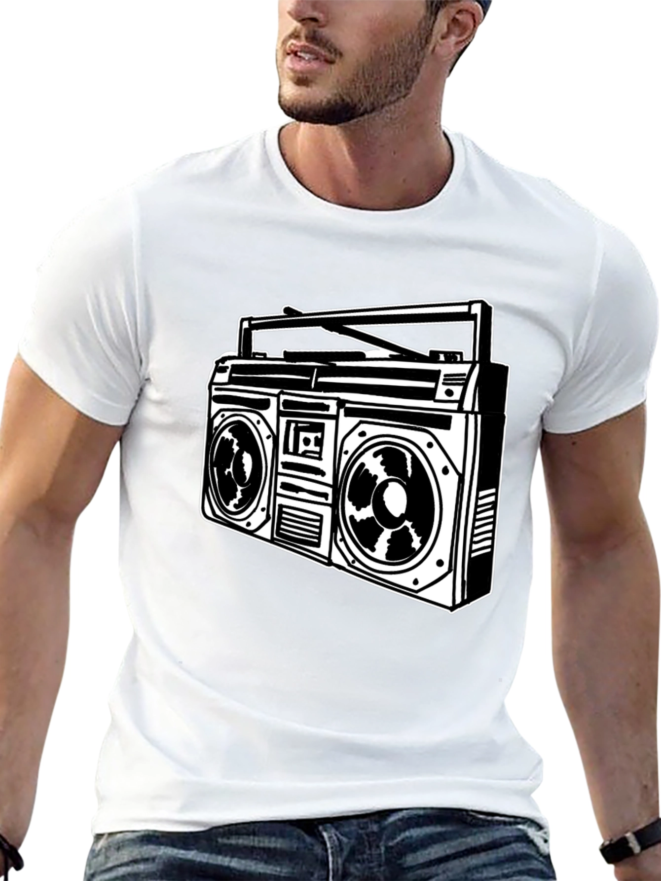 Black Retro Boombox Graphic Tee - Classic Black view 13