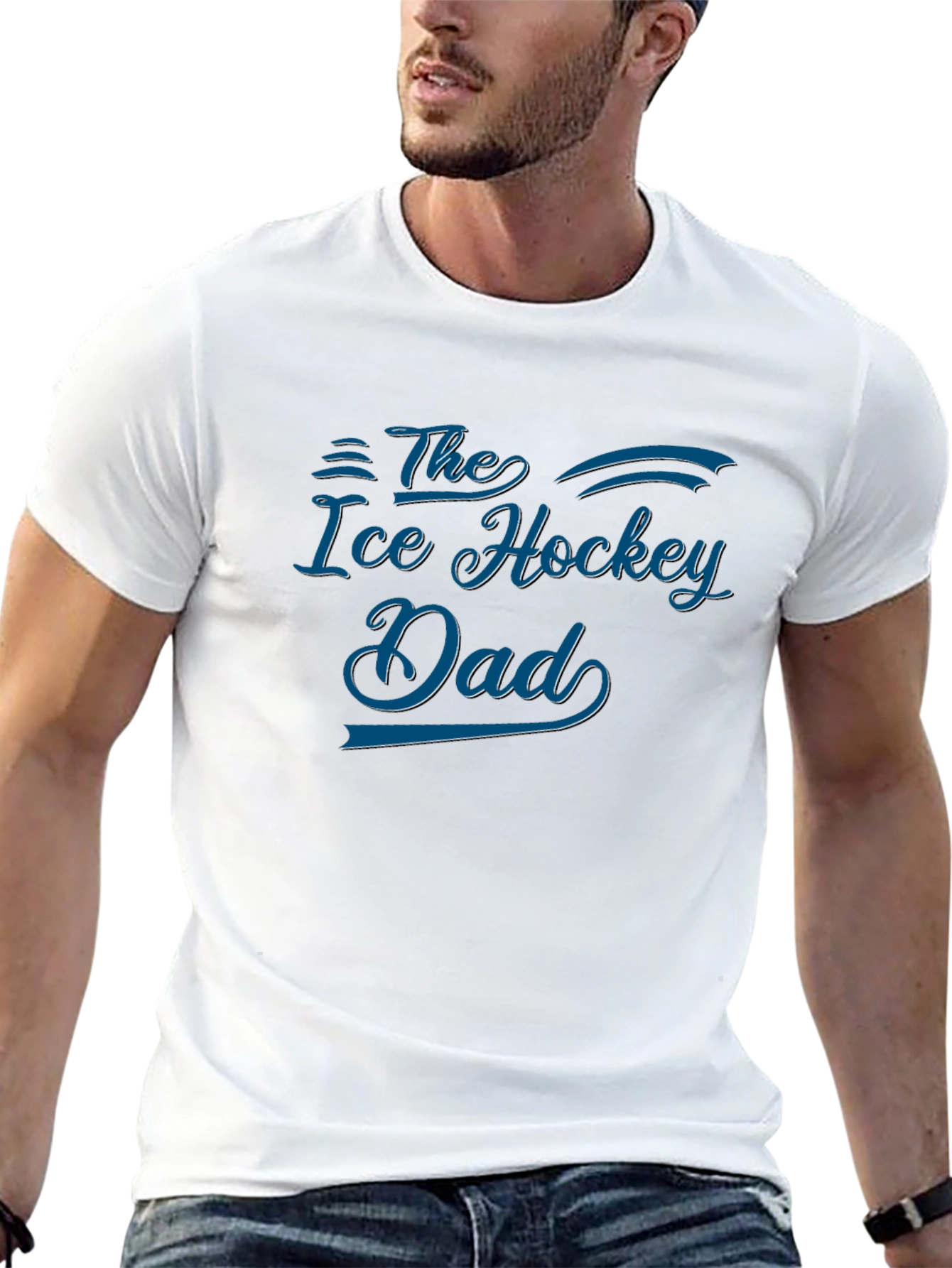 Black The Ice Hockey Dad T-Shirt - Black Cotton Tee view 13