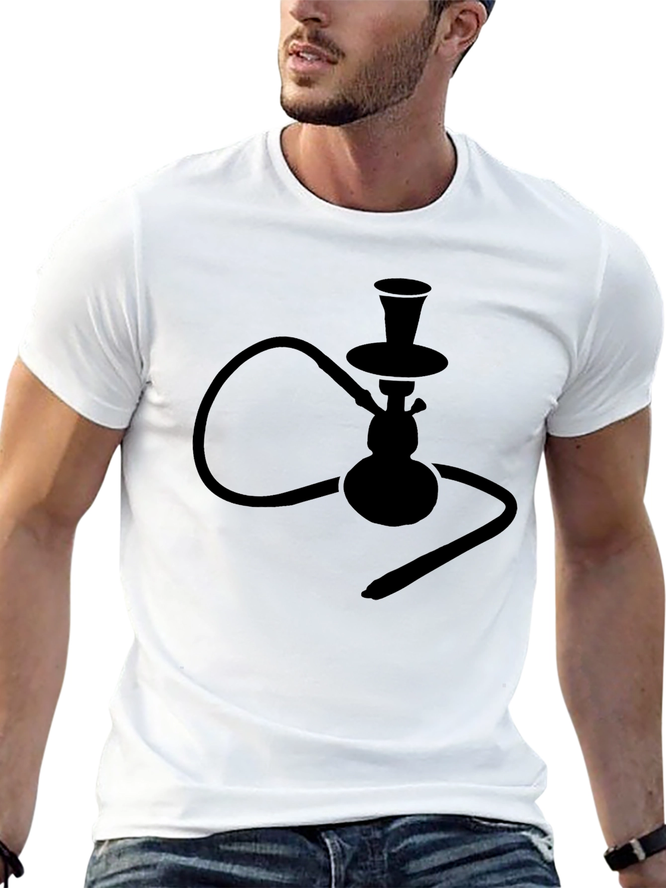 Black Hookah Silhouette T-Shirt - Cool & Unique Design view 13
