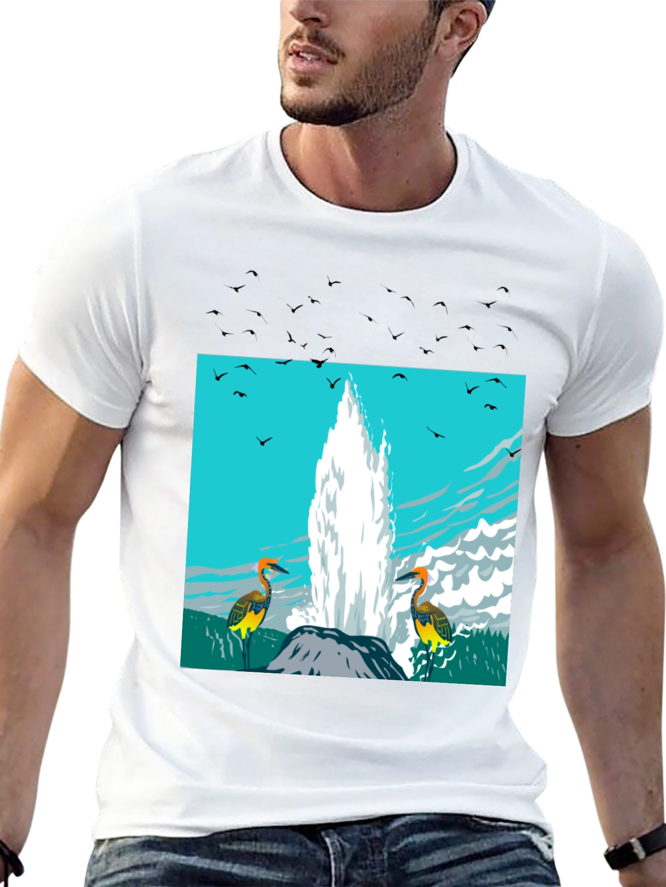 Black Geyser Bird Graphic Tee - Black view 13
