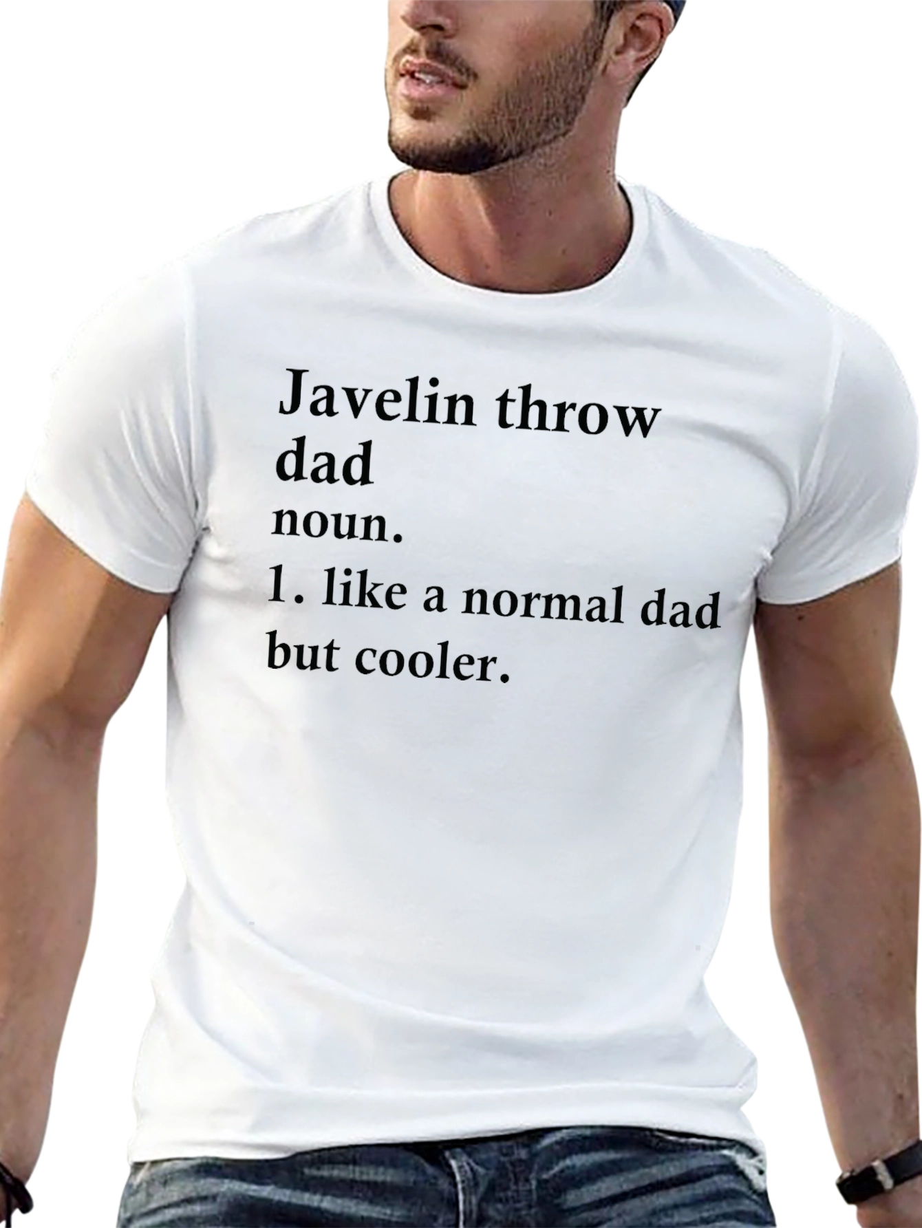 Black Javelin Throw Dad T-Shirt - Cool Dad Definition Tee view 13