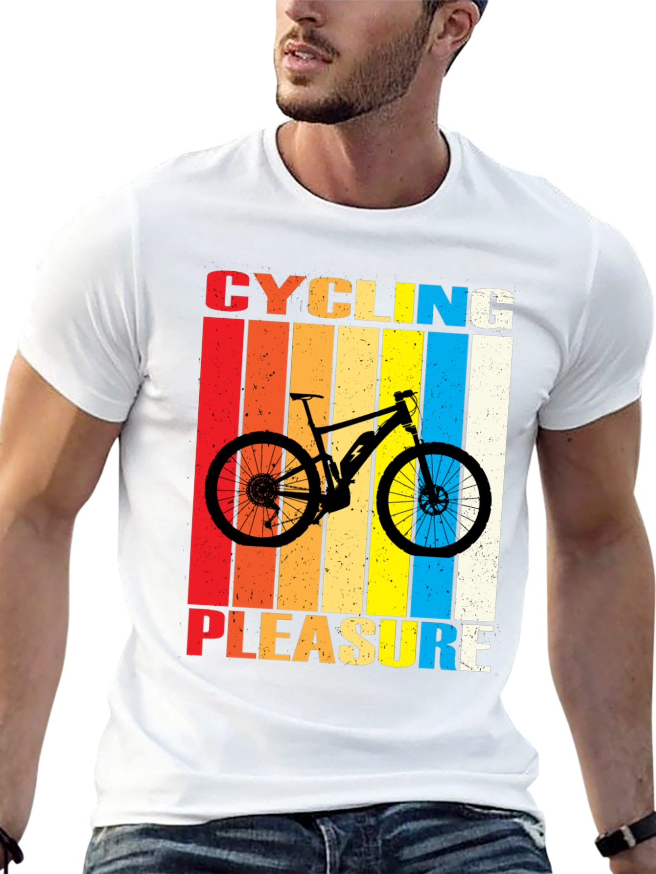 Black Cycling Pleasure Graphic T-Shirt view 13