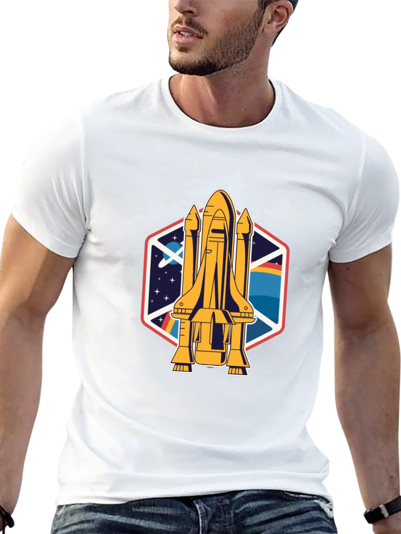 Black Space Shuttle Graphic Tee - Unisex view 13