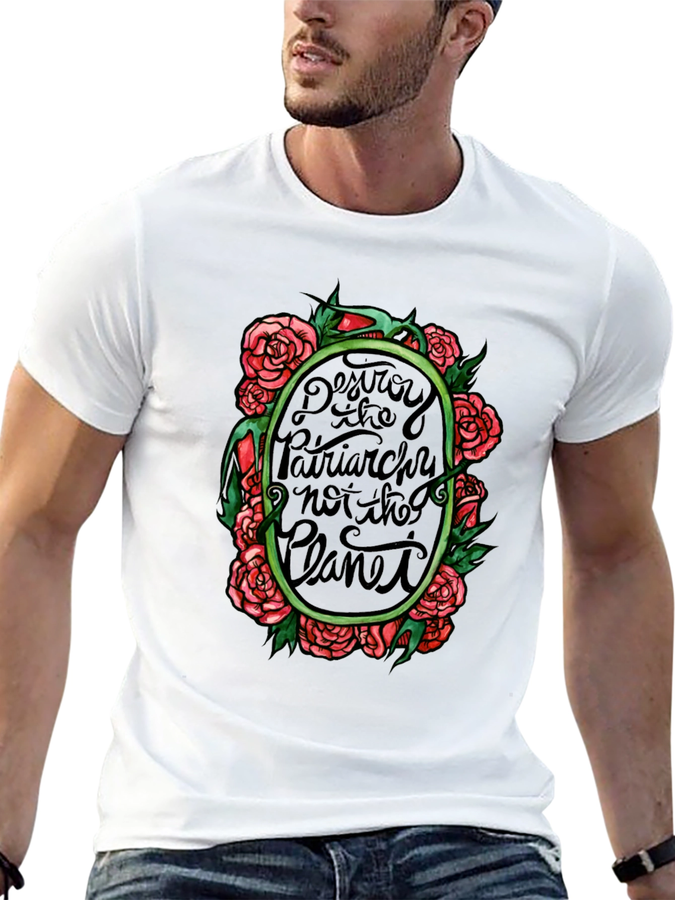 Destroy Patriarchy Graphic Tee - Eco Conscious Black T-Shirt - 13