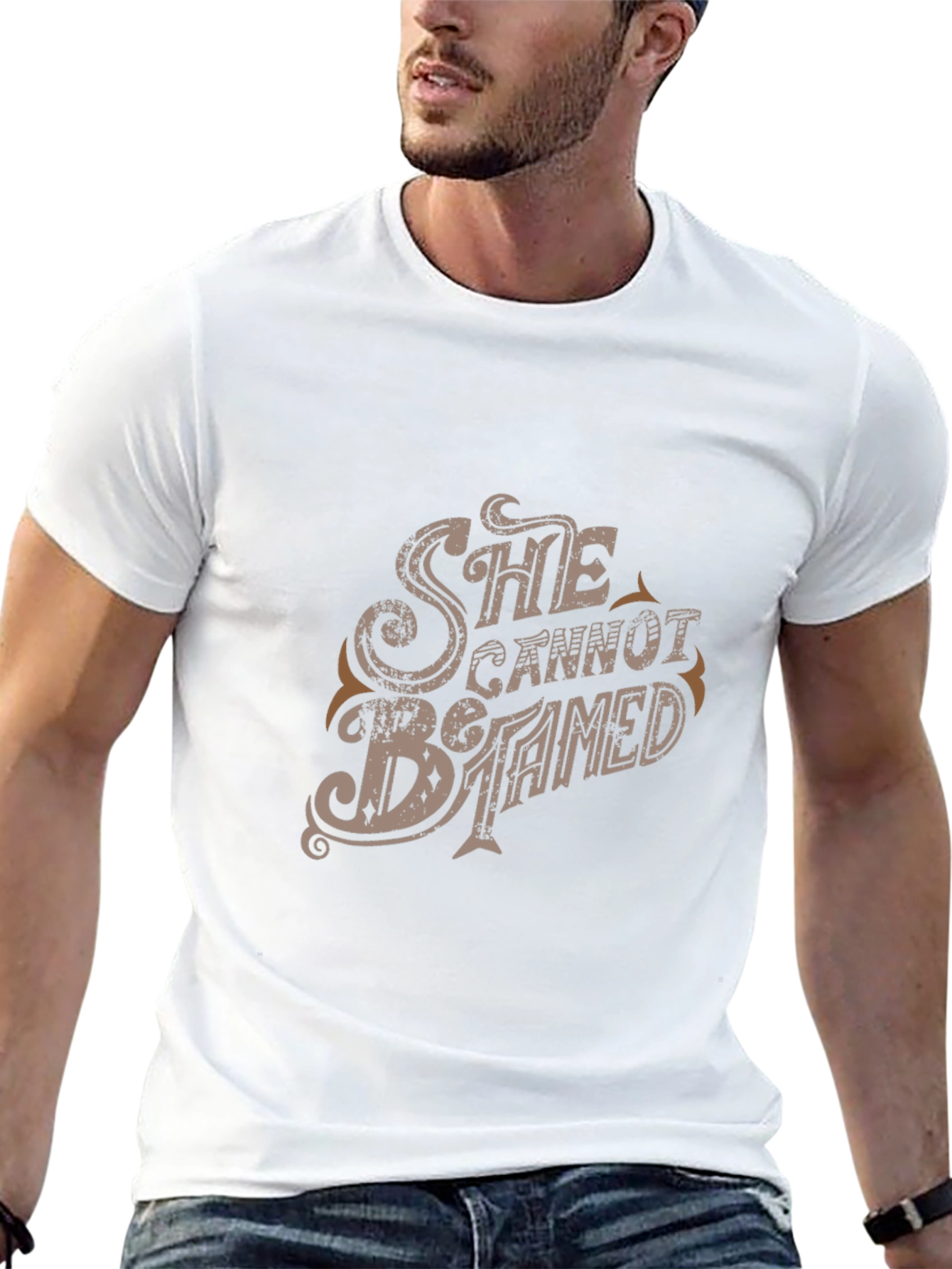 Black She Cannot Be Tamed Graphic T-Shirt view 13