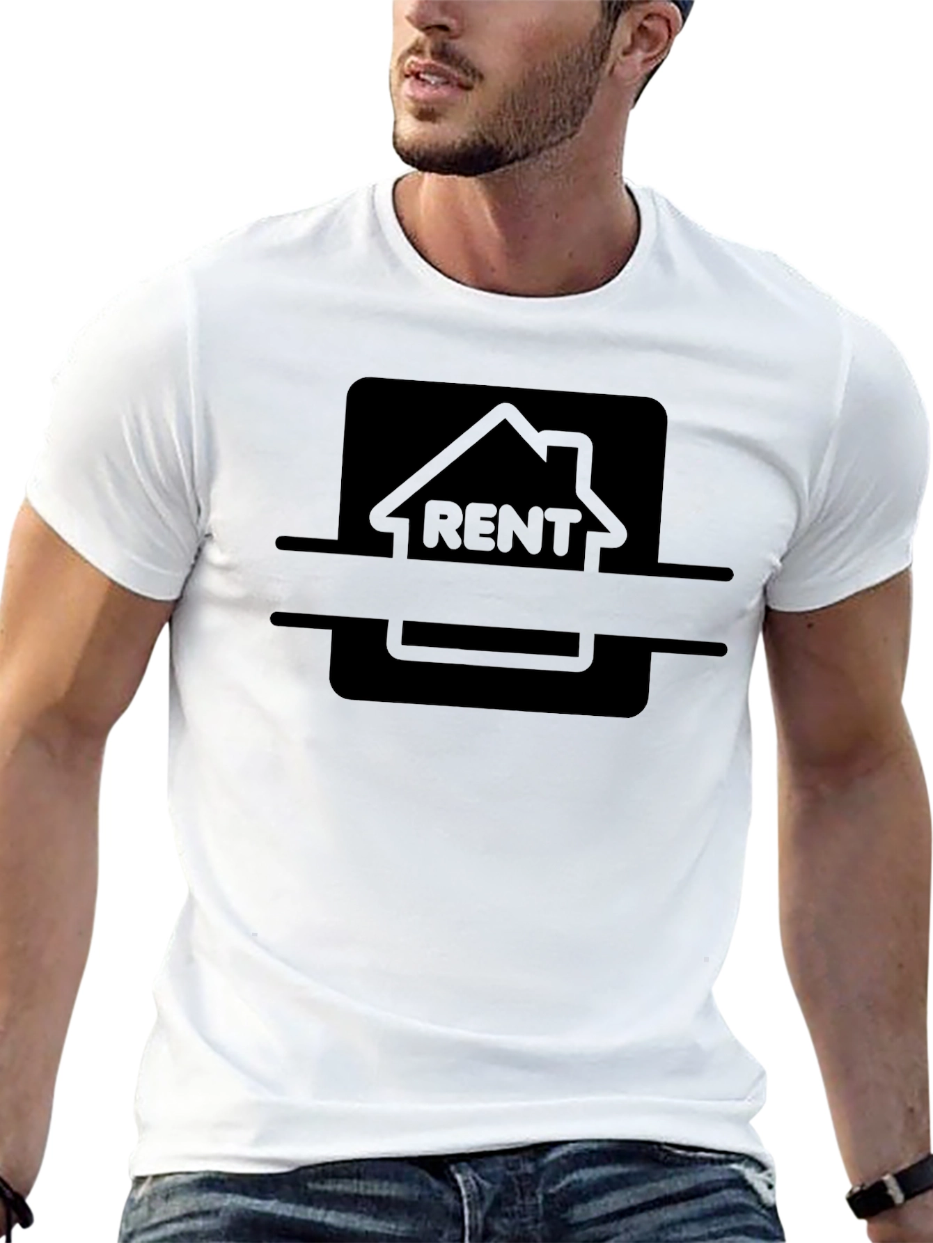 Rent House Graphic Black T-Shirt - 13
