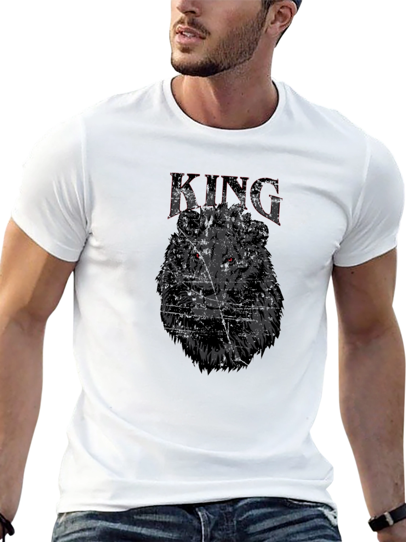 Black Lion King Graphic T-Shirt - Black view 13