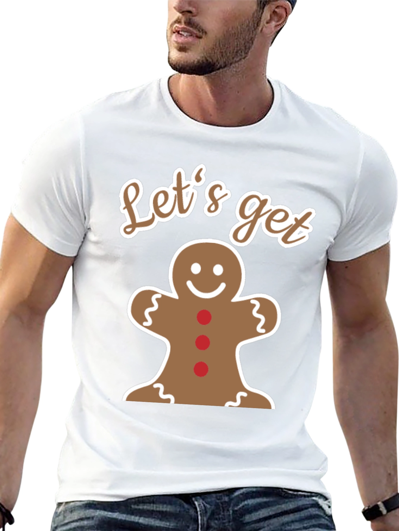 Black Let's Get Baked Gingerbread Man T-Shirt view 13