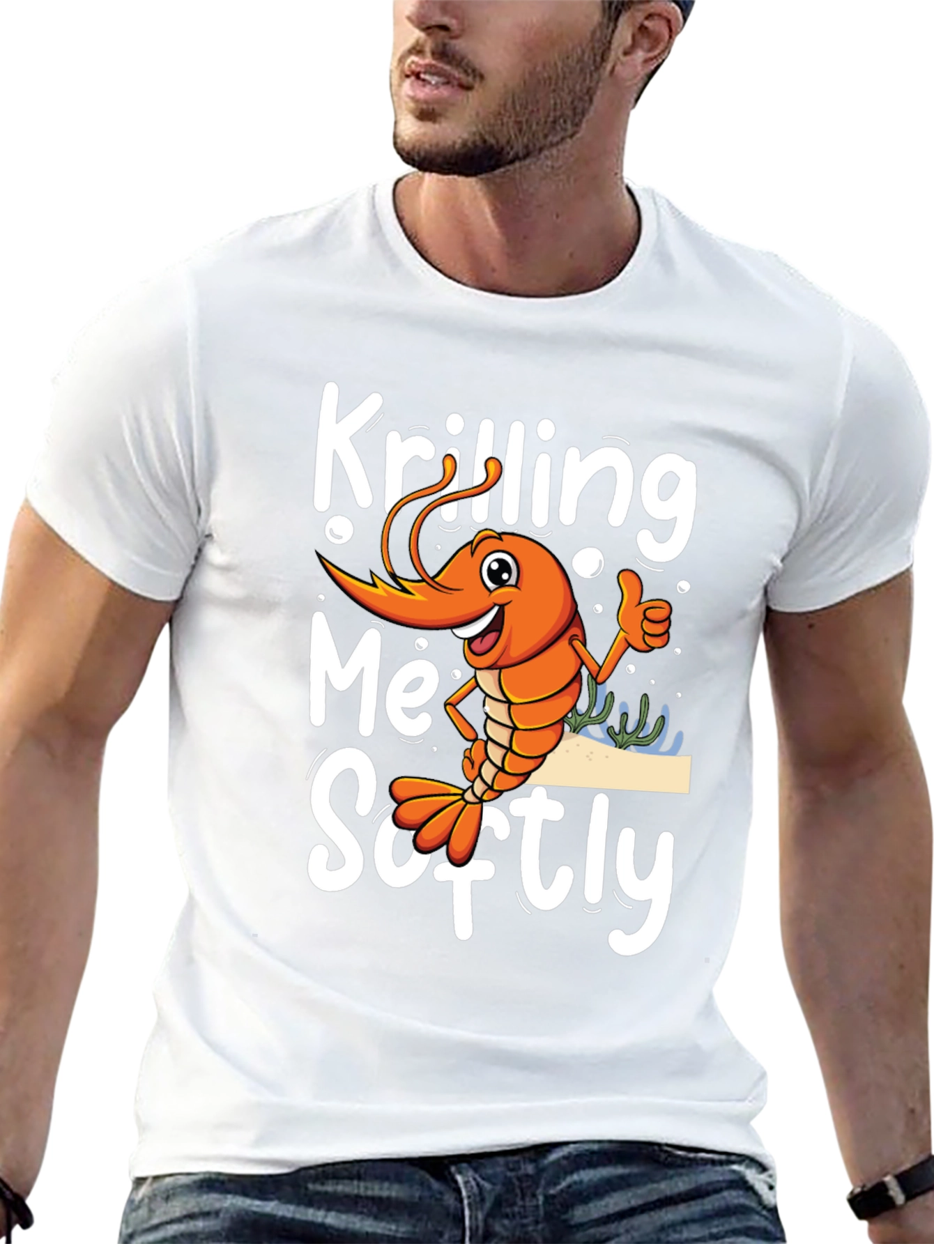 Black Krilling Me Softly Funny Shrimp T-Shirt view 13