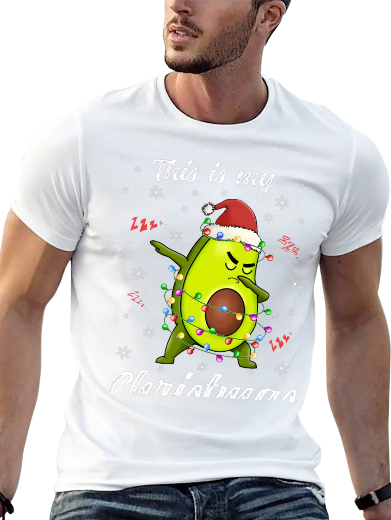 Black Funny Avocado Christmas T-Shirt  view 13