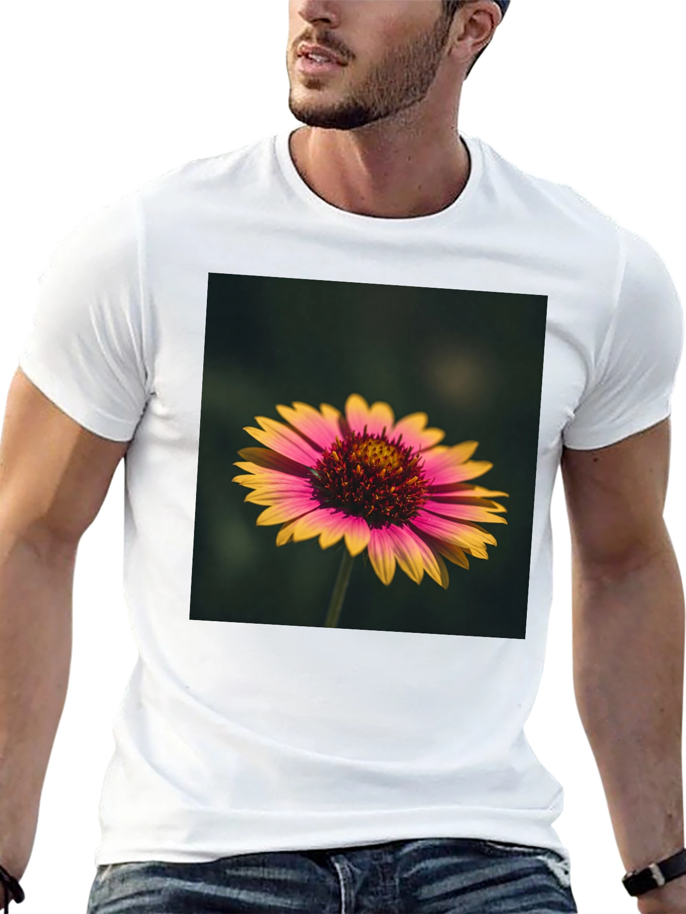 Black Floral Print Black T-Shirt - Casual Wear view 13