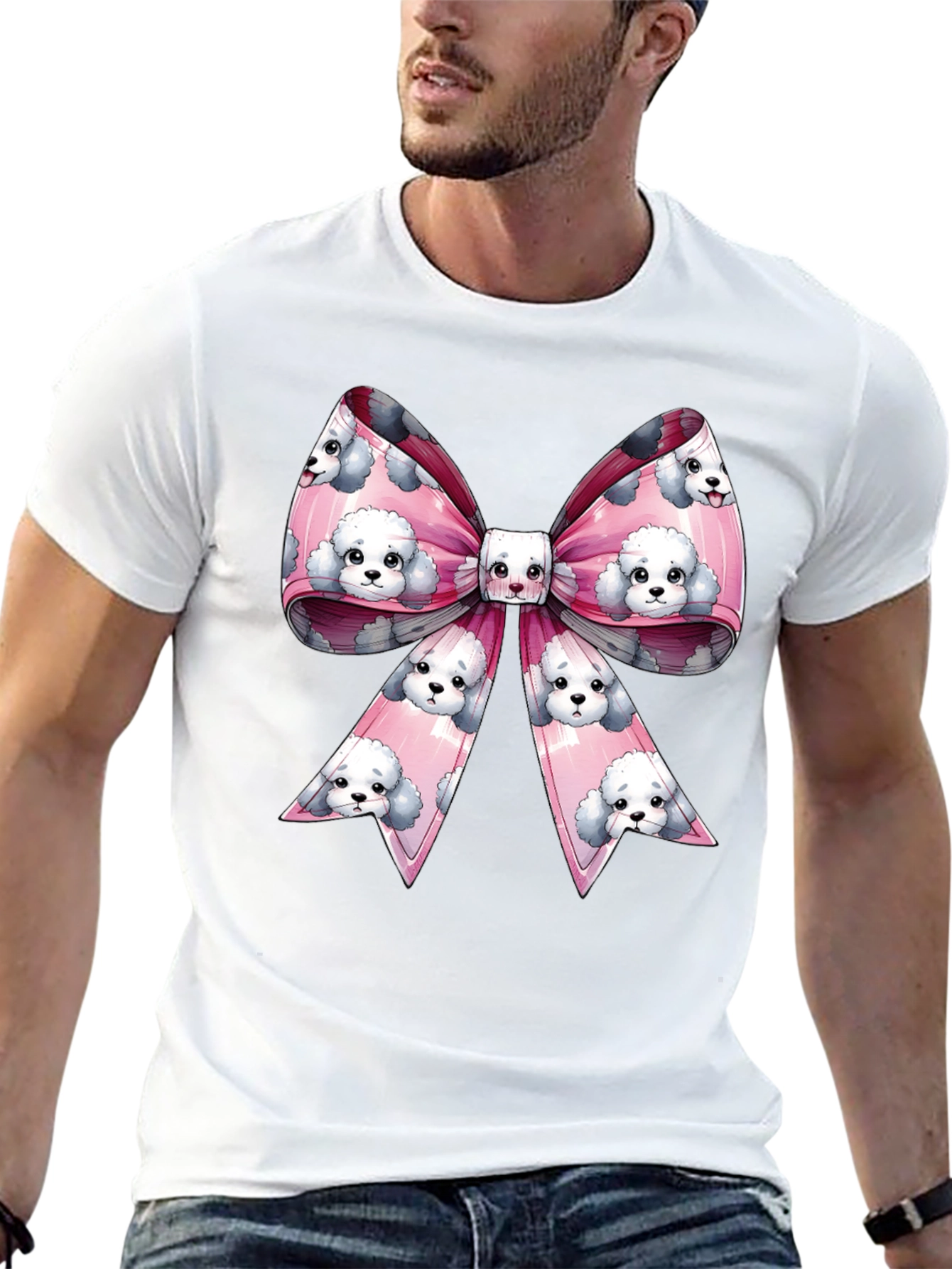 Black Dog Bow T-Shirt: Fun & Trendy Graphic Tee view 13