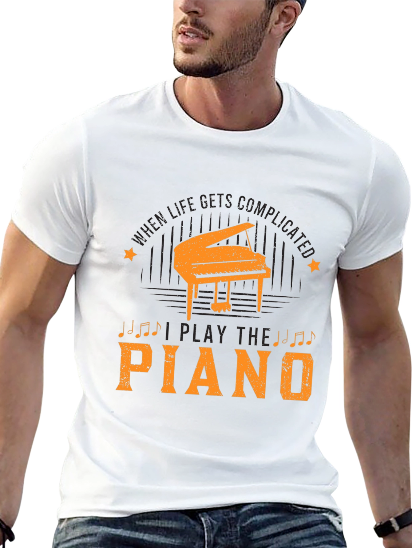Black Piano Player Black T-Shirt view 13