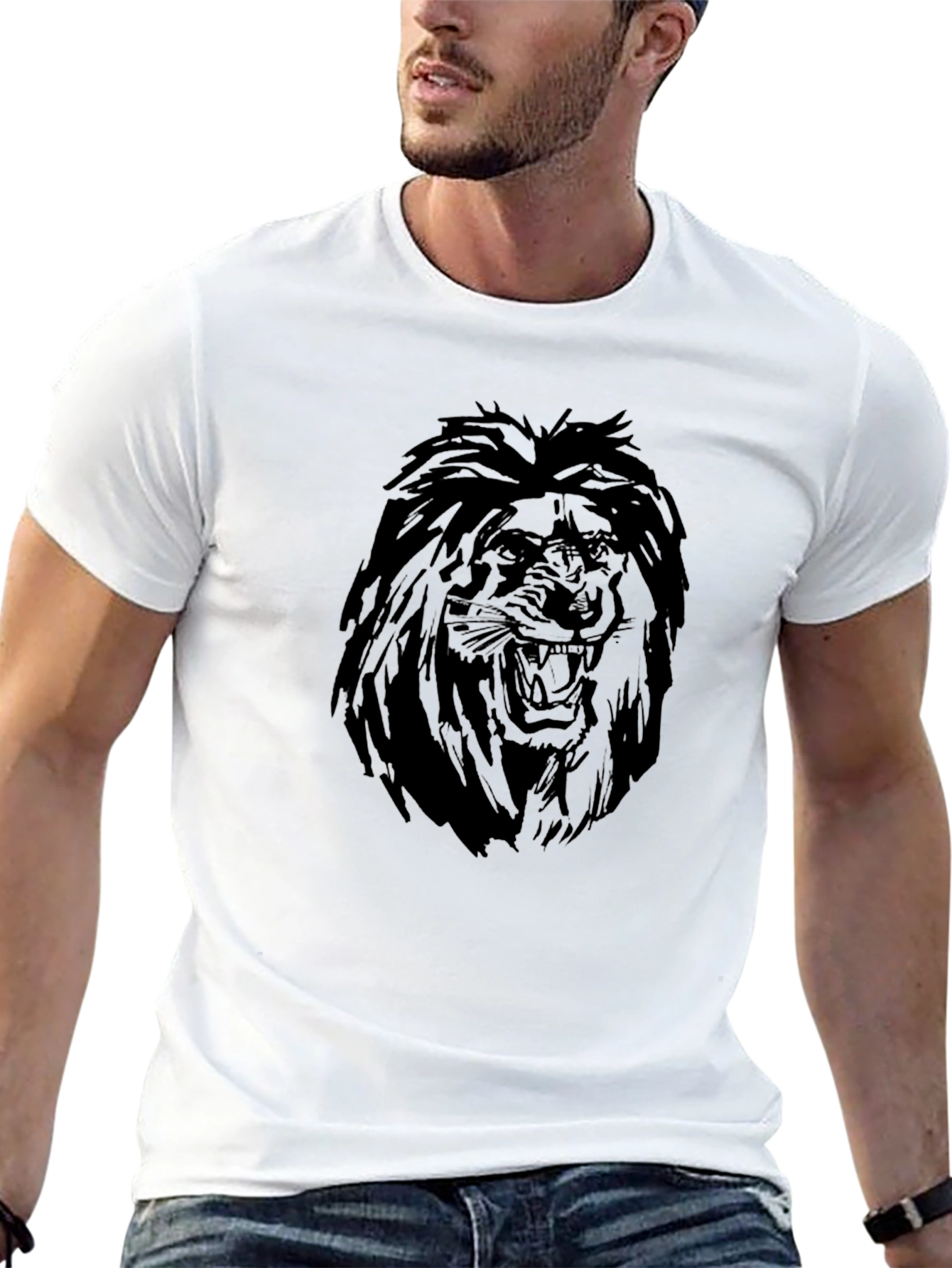 Black Lion Graphic Black T-Shirt view 13