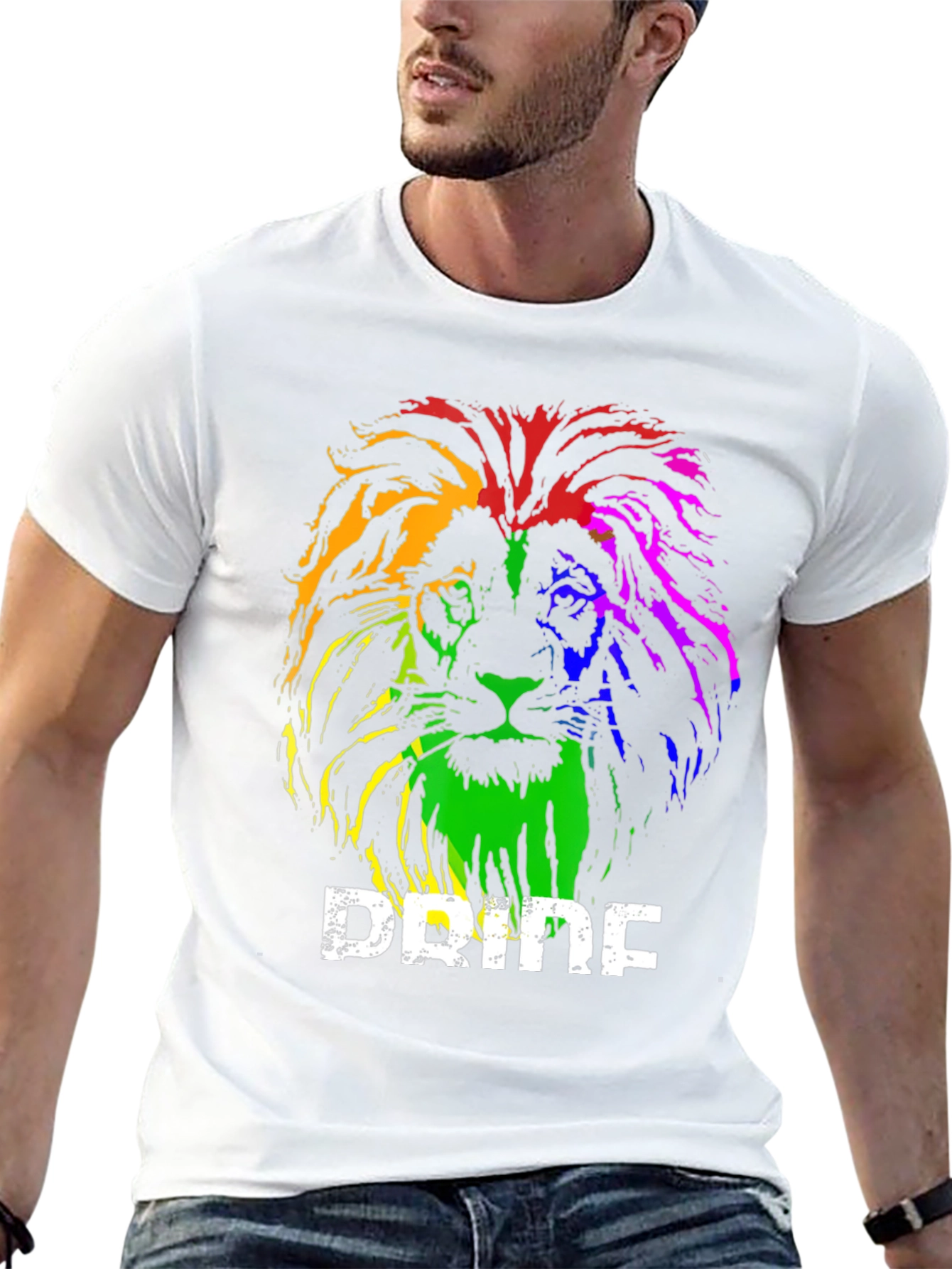 Black Rainbow Pride Lion Graphic T-Shirt view 13
