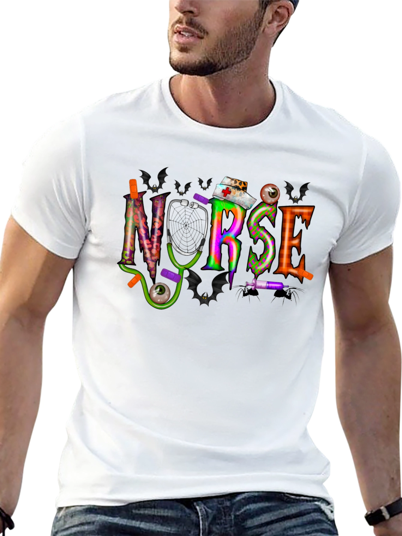 Black Halloween Nurse T-Shirt - Spooky Season Apparel view 13