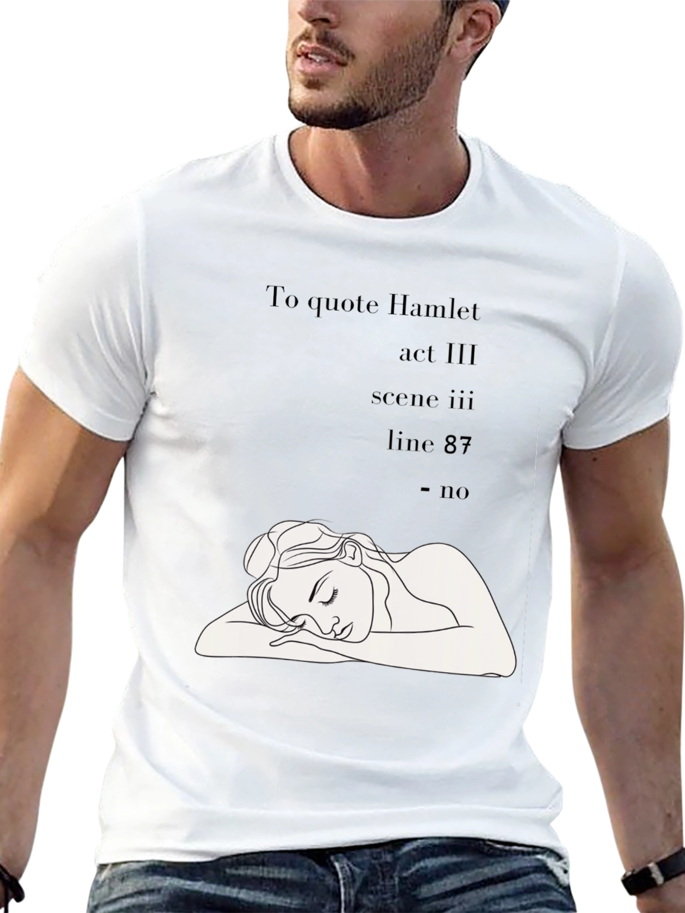 Black Hamlet Quote Graphic Tee view 13