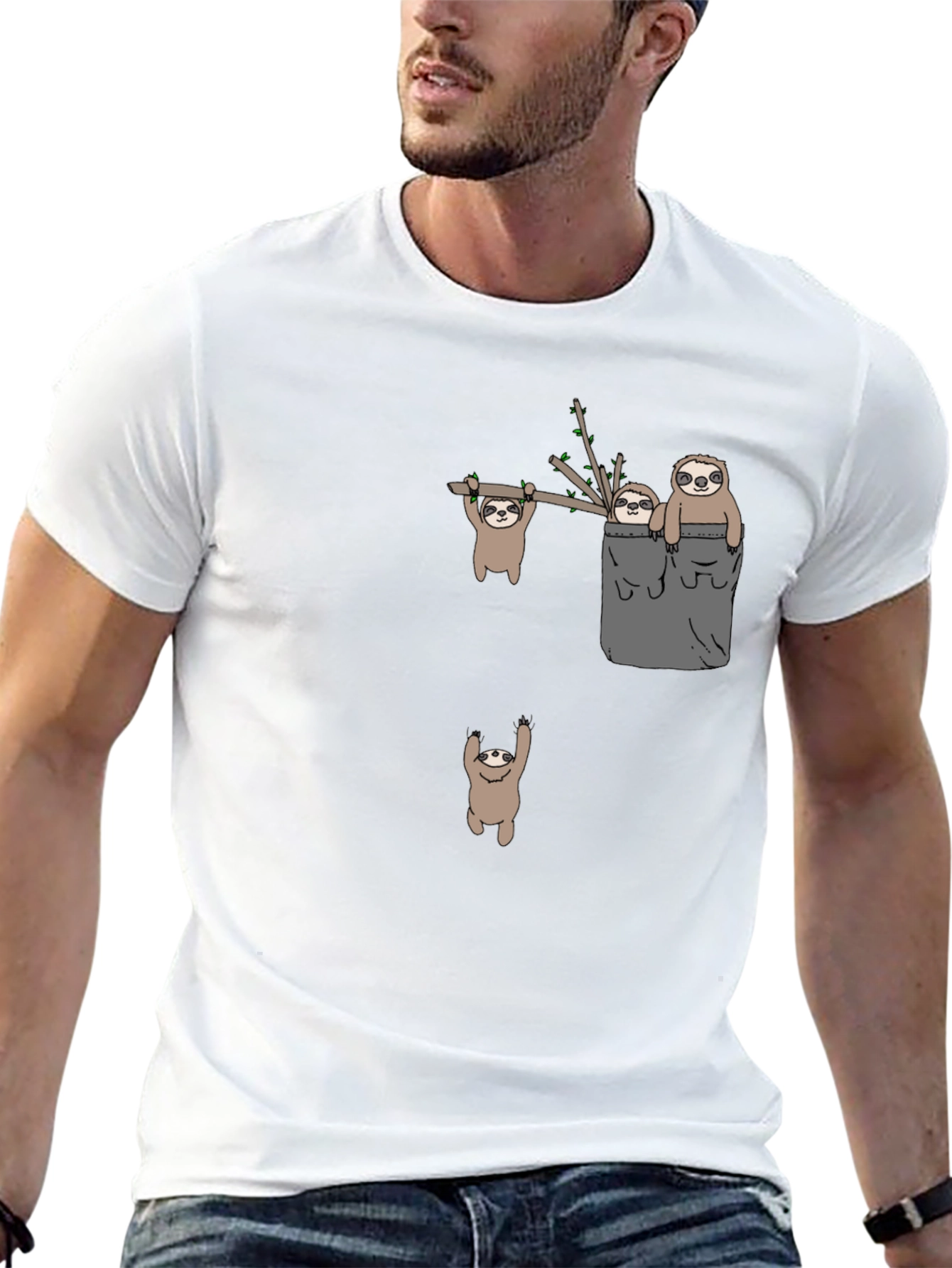 Black Sloth Graphic Tee - Funny Animal T-Shirt view 13