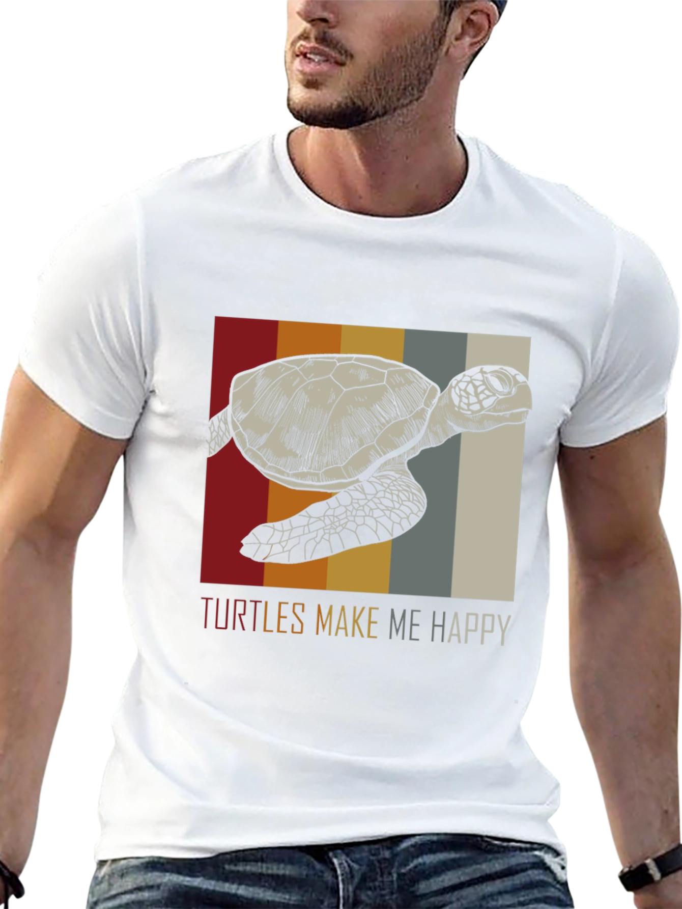 Black Turtles Make Me Happy Graphic Tee view 13