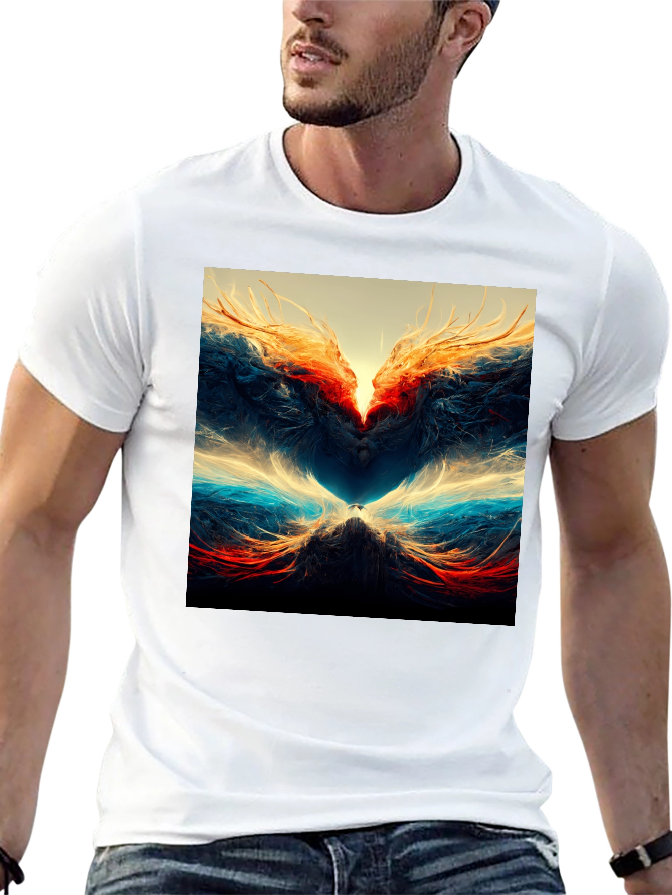 Abstract Art Graphic Print Tee - Black - 13