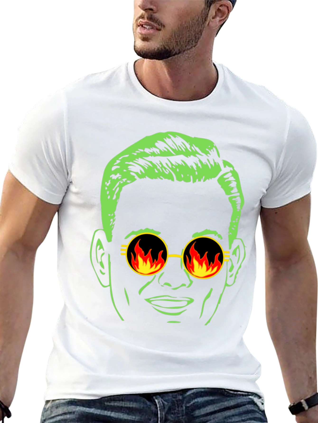 Black Cool Dude Graphic Tee - Retro Fire Sunglasses view 13