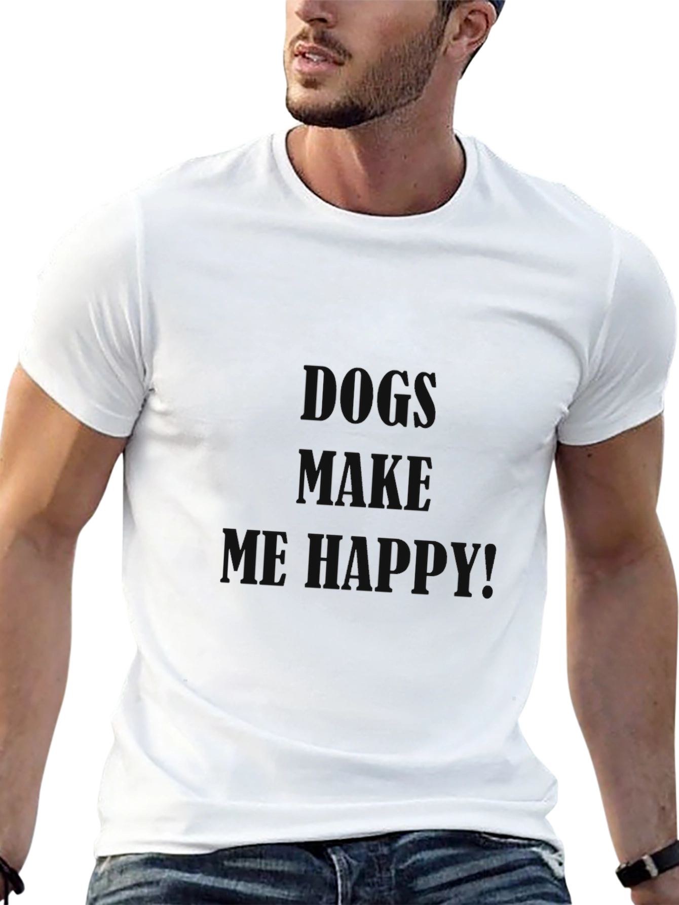 Black Dogs Make Me Happy Graphic T-Shirt view 13