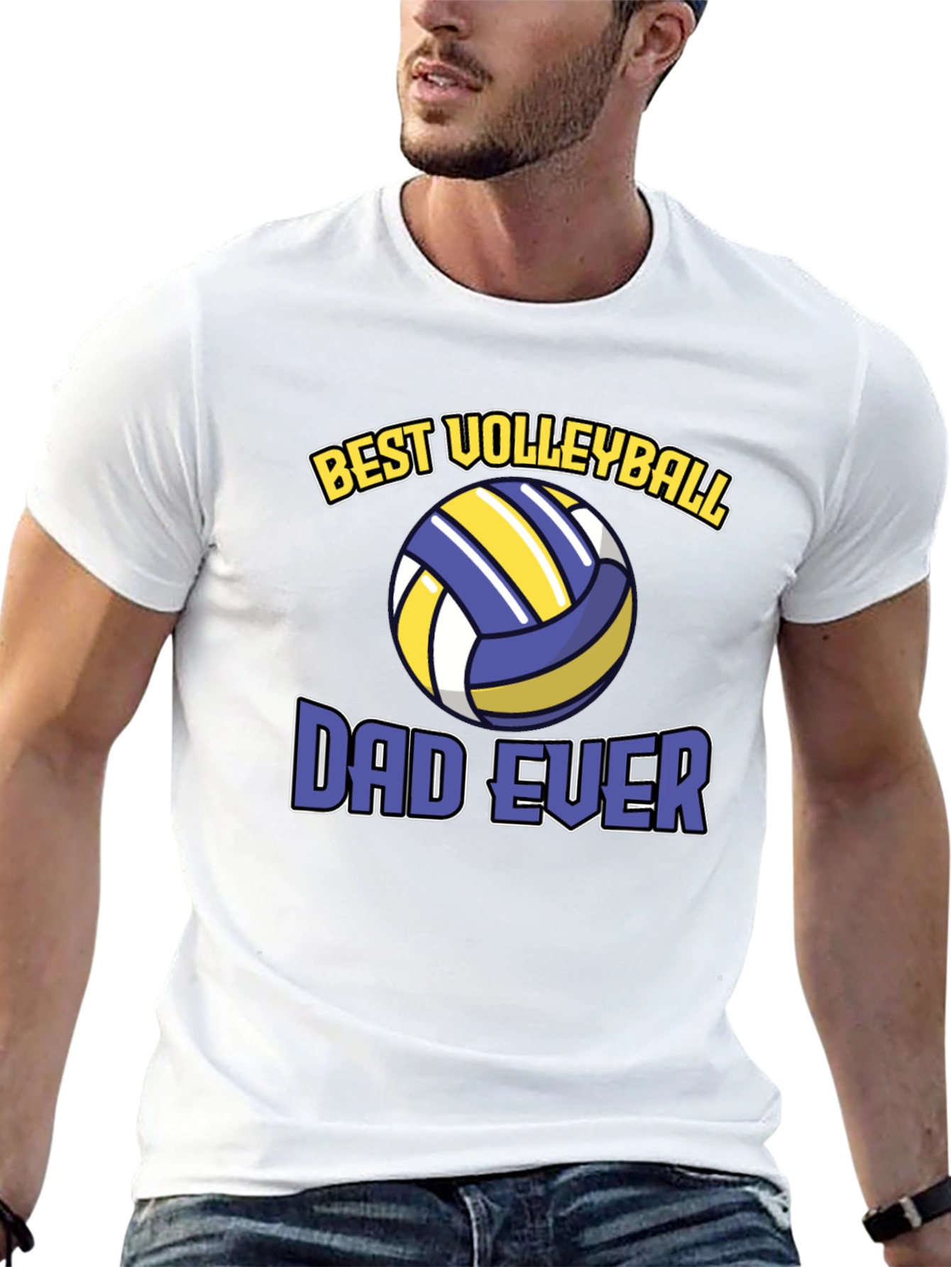 Black Best Volleyball Dad Ever T-Shirt view 13