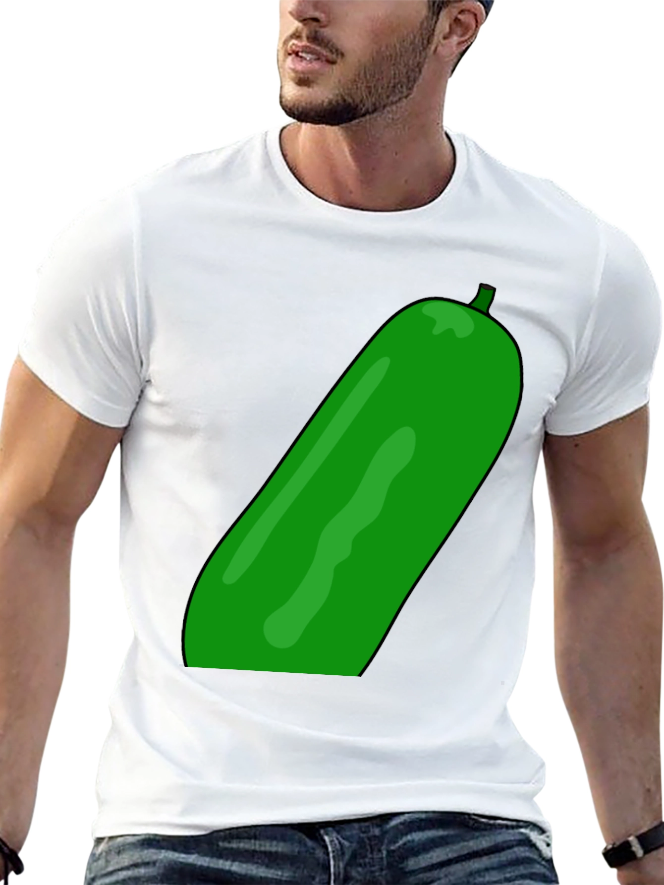 Black Cucumber Graphic Print Black T-Shirt view 13