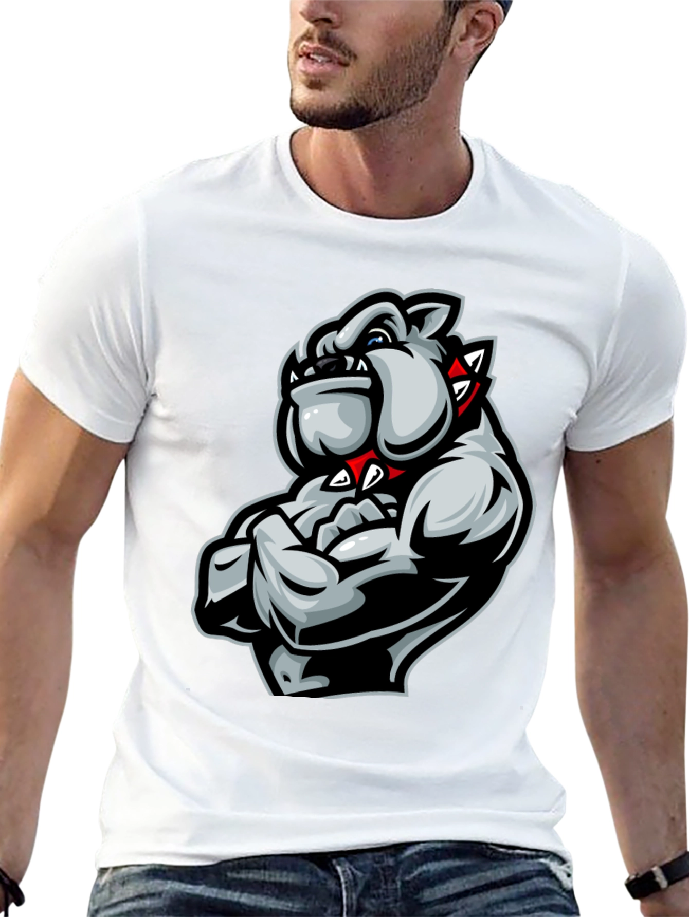 Black Bulldog Muscle T-Shirt - Fierce Graphic Tee view 13