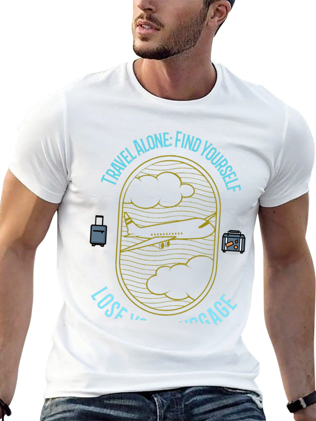 Black Travel Alone T-Shirt - Find Yourself, Lose Luggage view 13