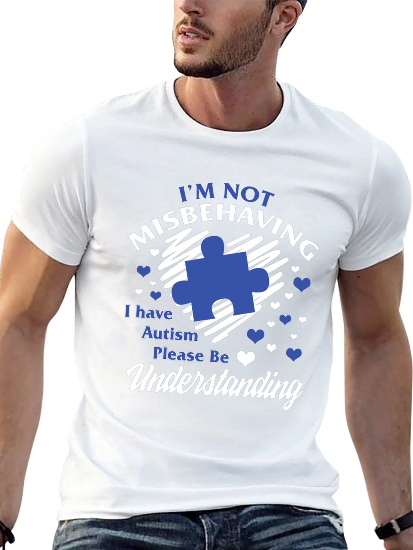 Black Autism Awareness T-Shirt Misbehaving Understanding view 13