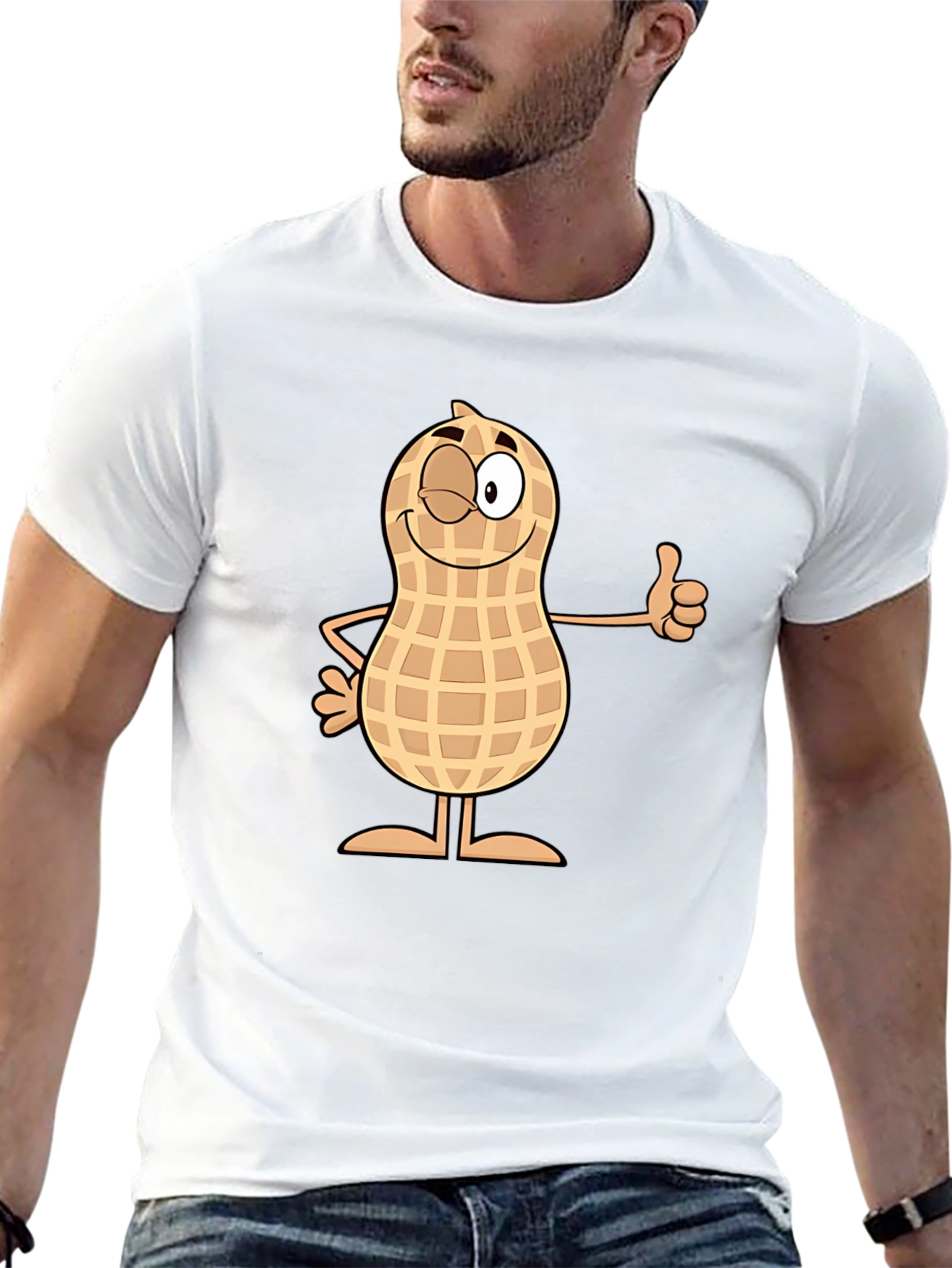 Black Funny Peanut Cartoon Black T-Shirt view 13