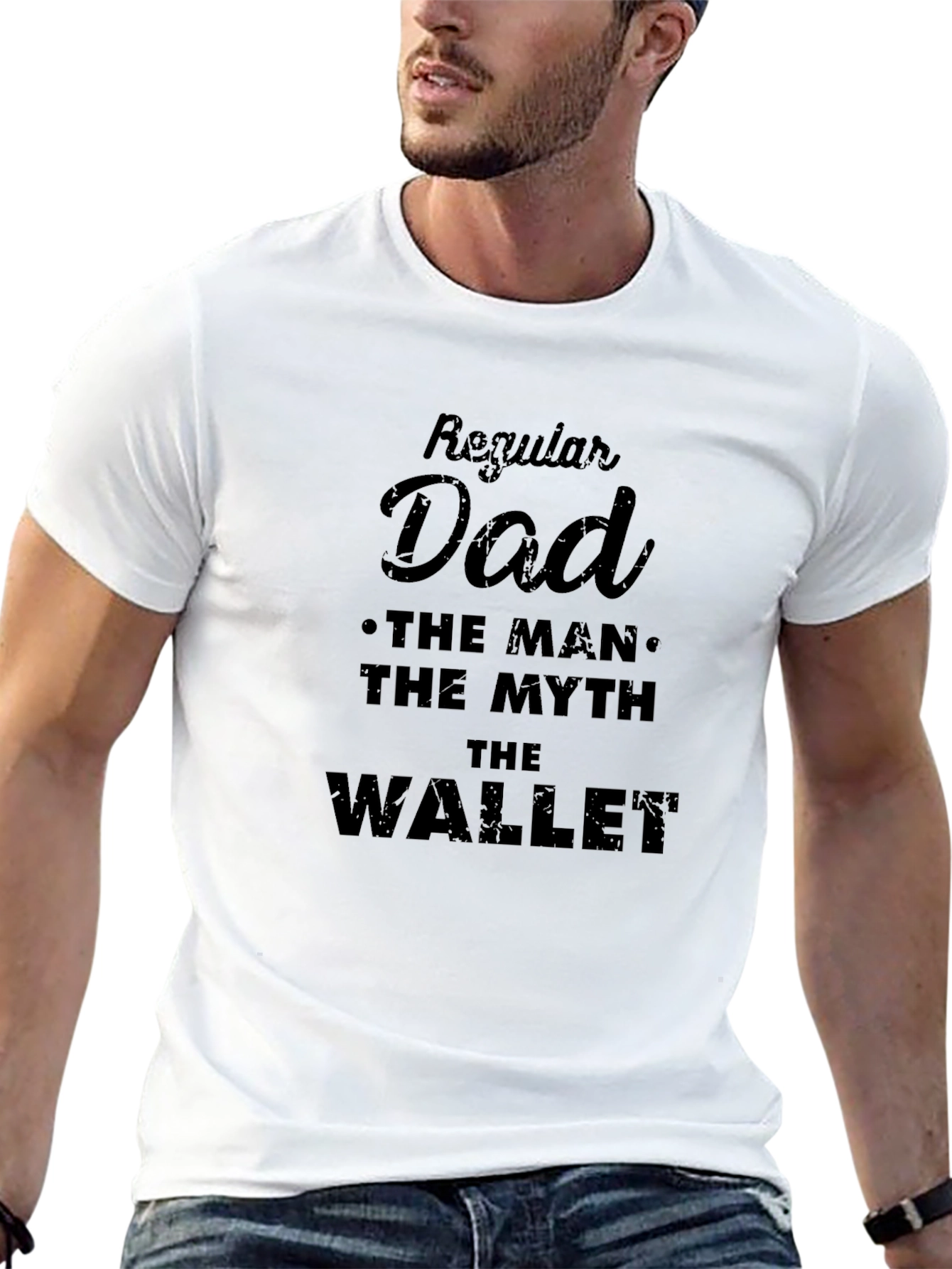 Black Regular Dad Funny Graphic T-Shirt view 13