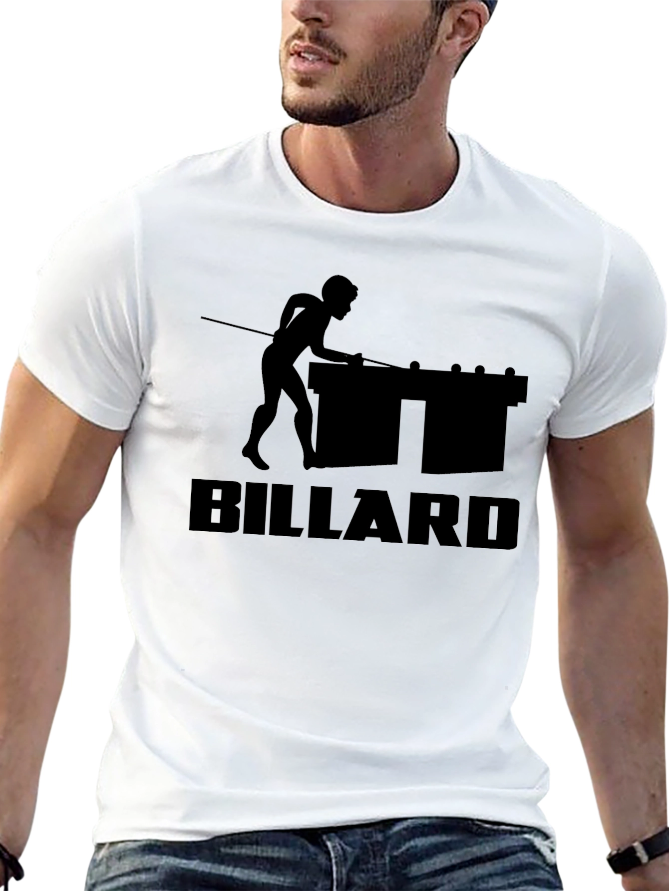 Black Billiard Player T-Shirt - Black Graphic Tee view 13
