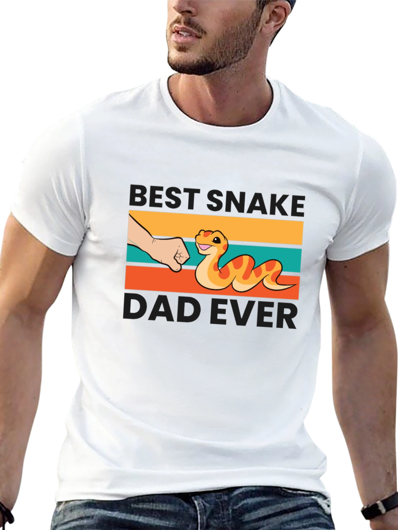 Black Best Snake Dad Ever T-Shirt view 13