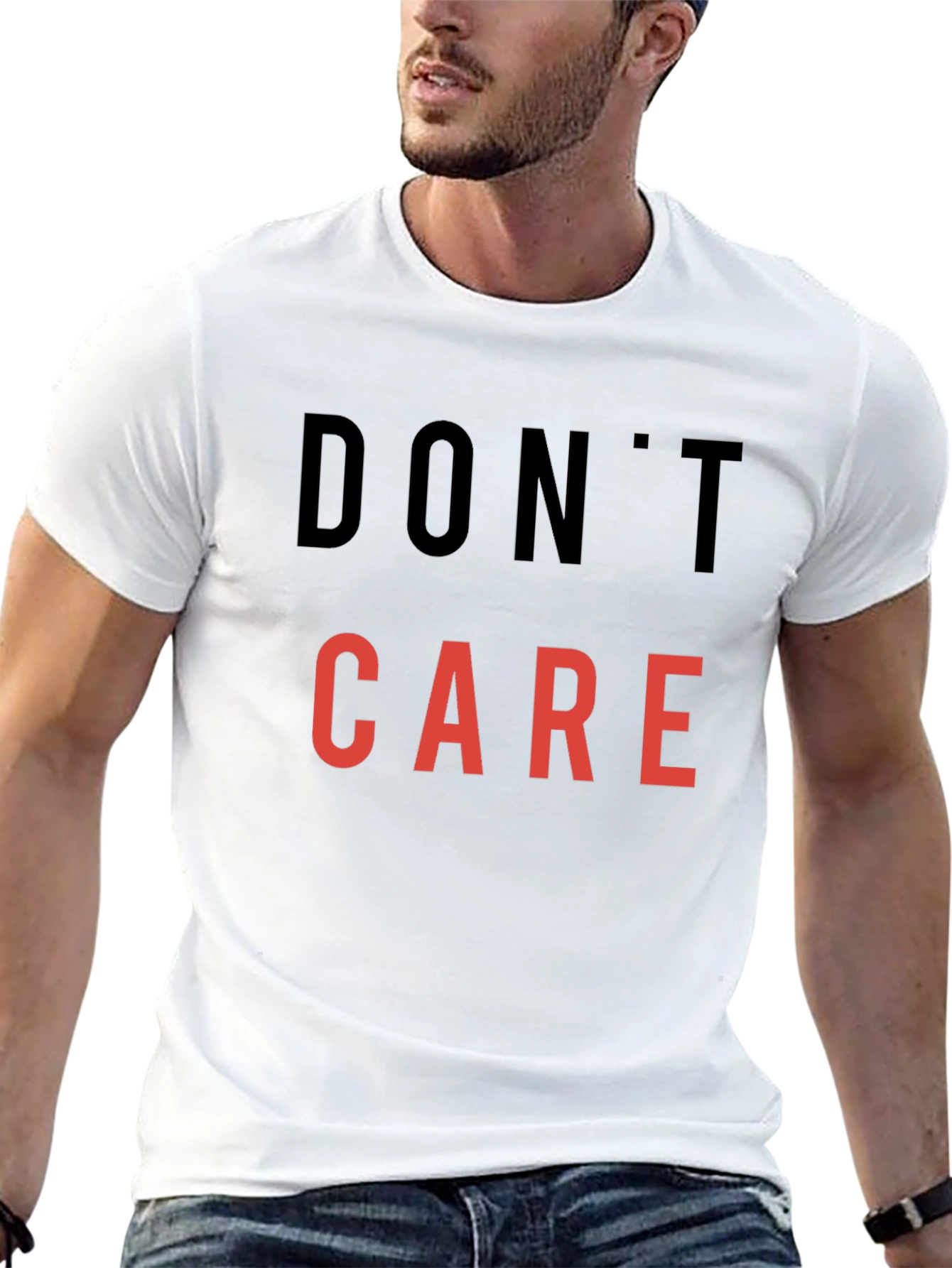 Black Don't Care Graphic Tee - Casual Statement Shirt view 13