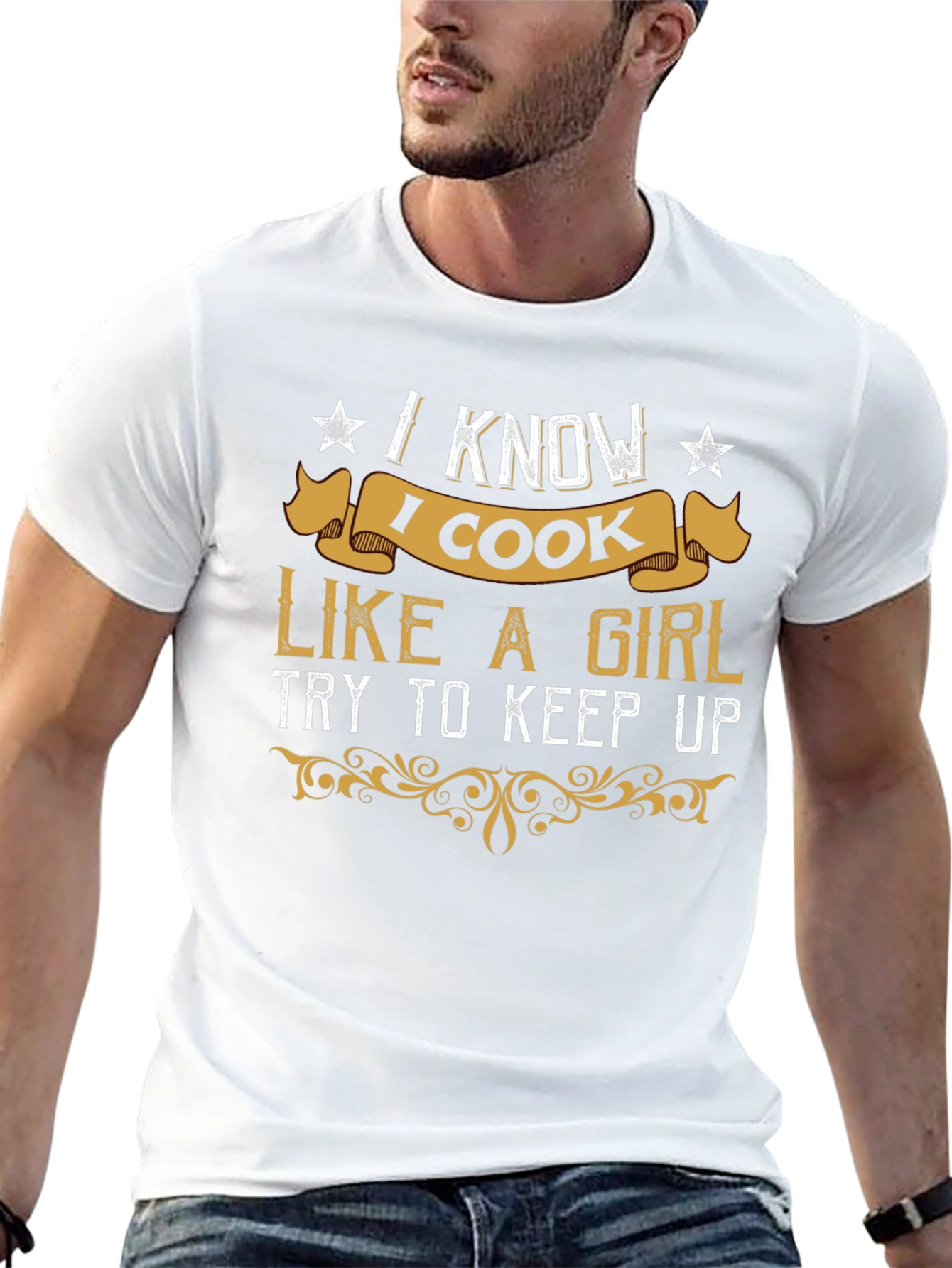 Black I Know I Cook Like a Girl T-Shirt view 13