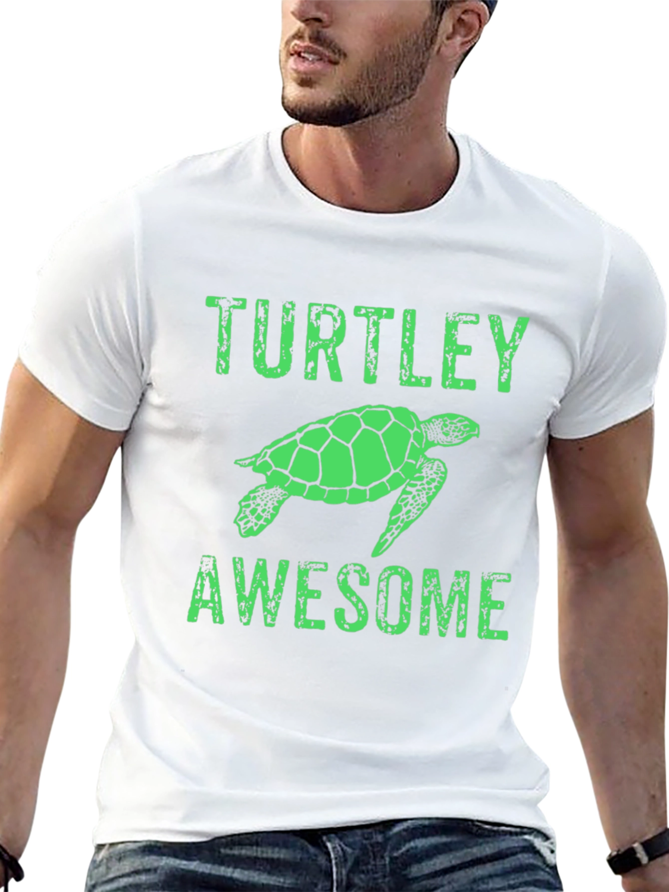 Black Turtley Awesome Graphic Tee - Black Cotton Blend view 13