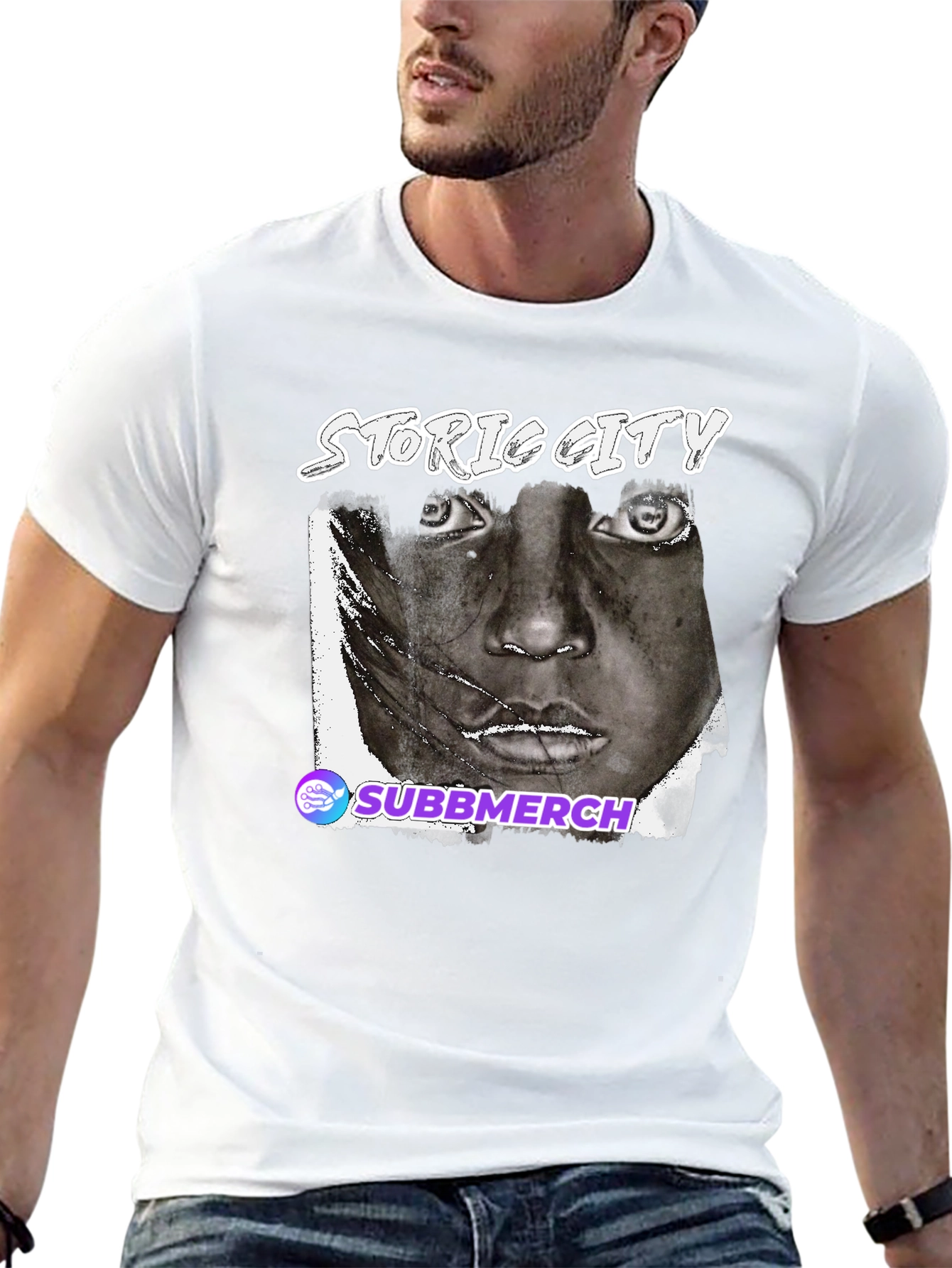 Black Black Graphic Tee - Historic City Portrait view 13