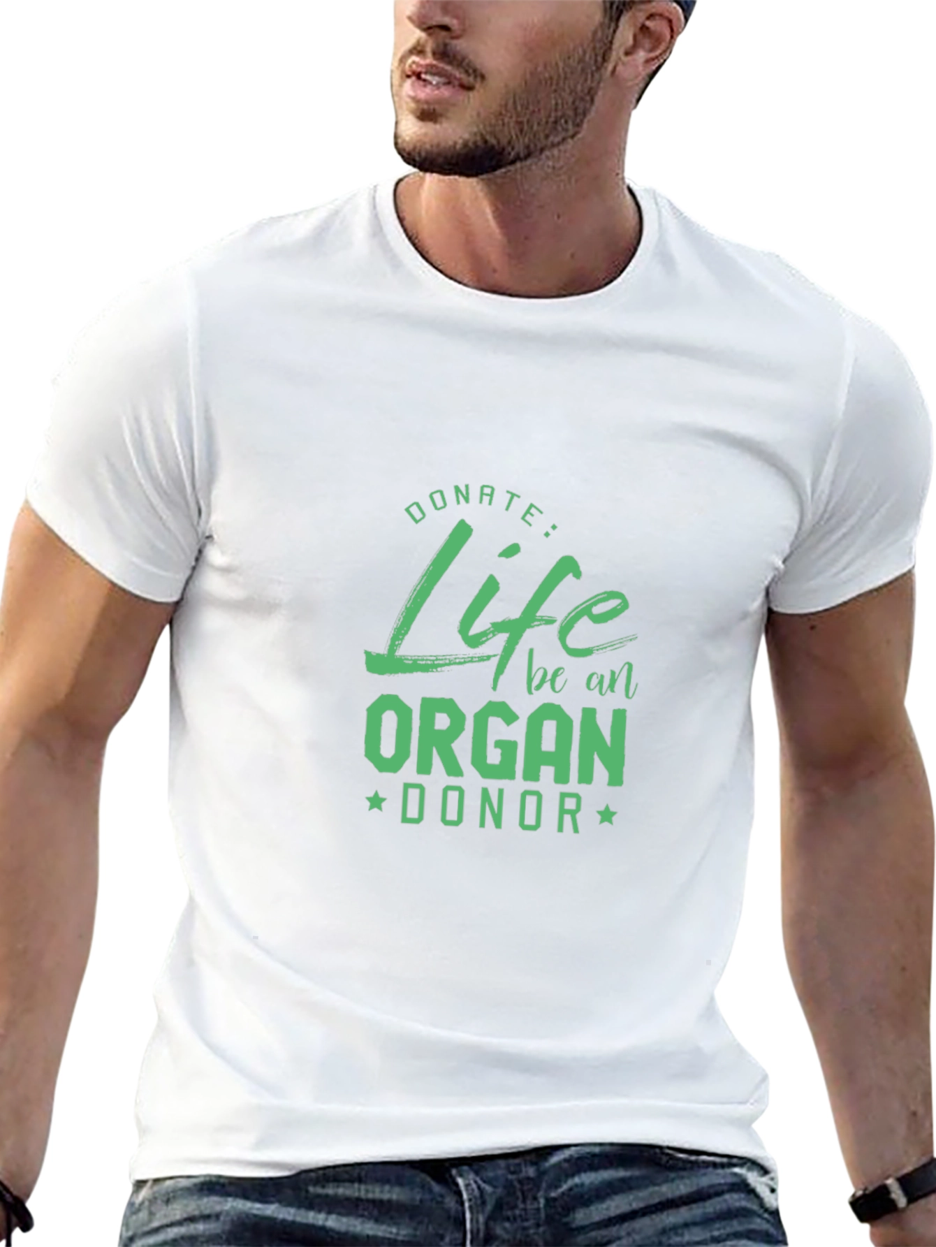 Black Donate Life Organ Donor T-Shirt - Black view 13