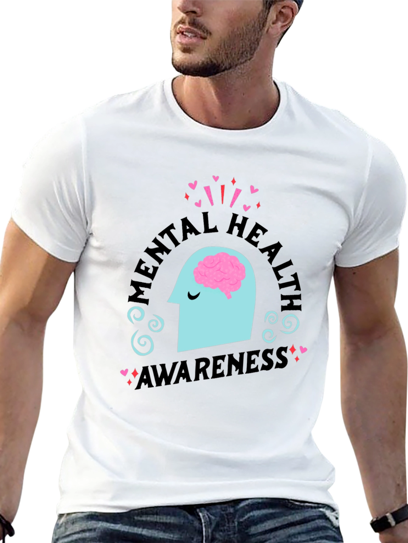 Black Mental Health Awareness Graphic T-Shirt view 13